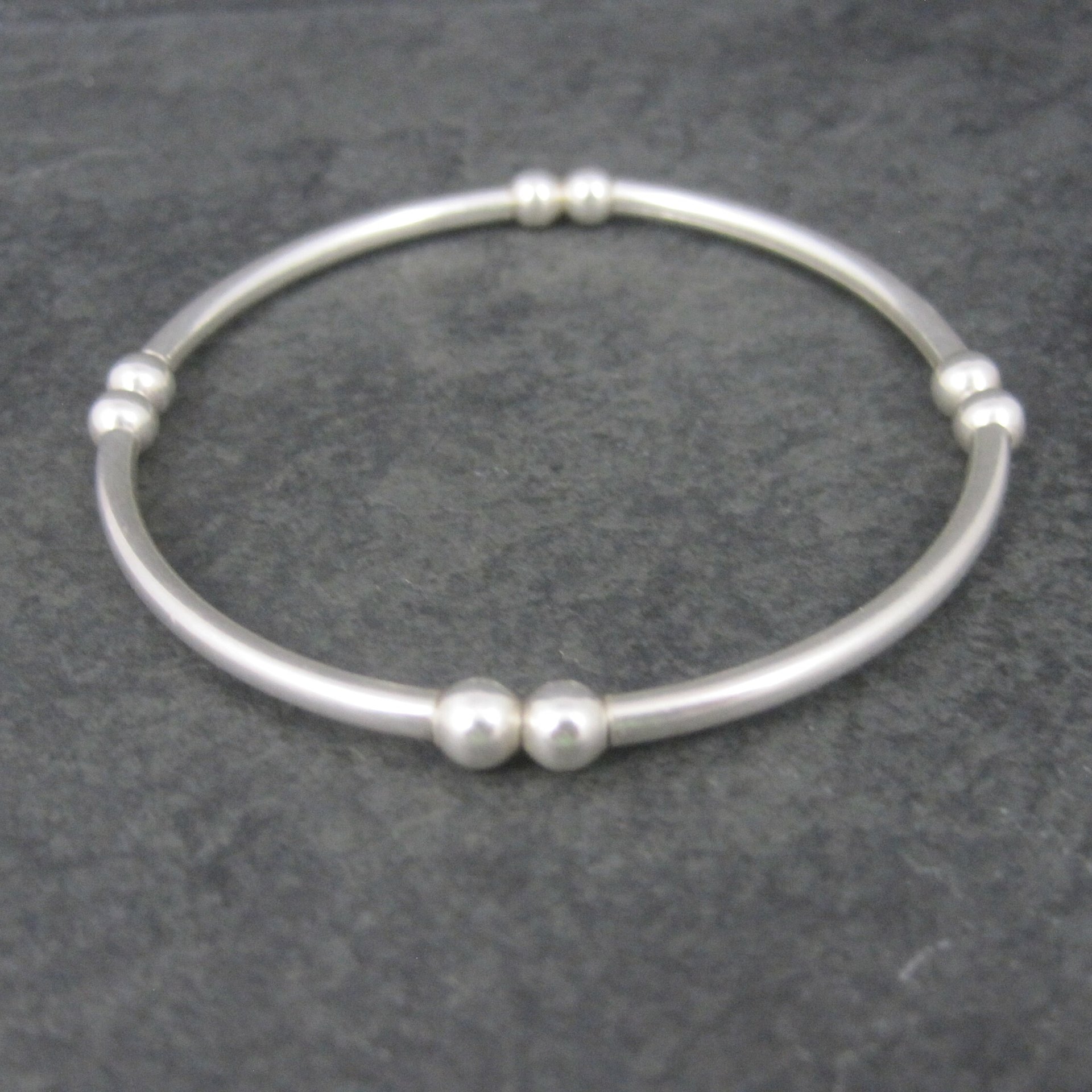Vintage Stretchy Sterling Bangle Bracelet 7 Inches