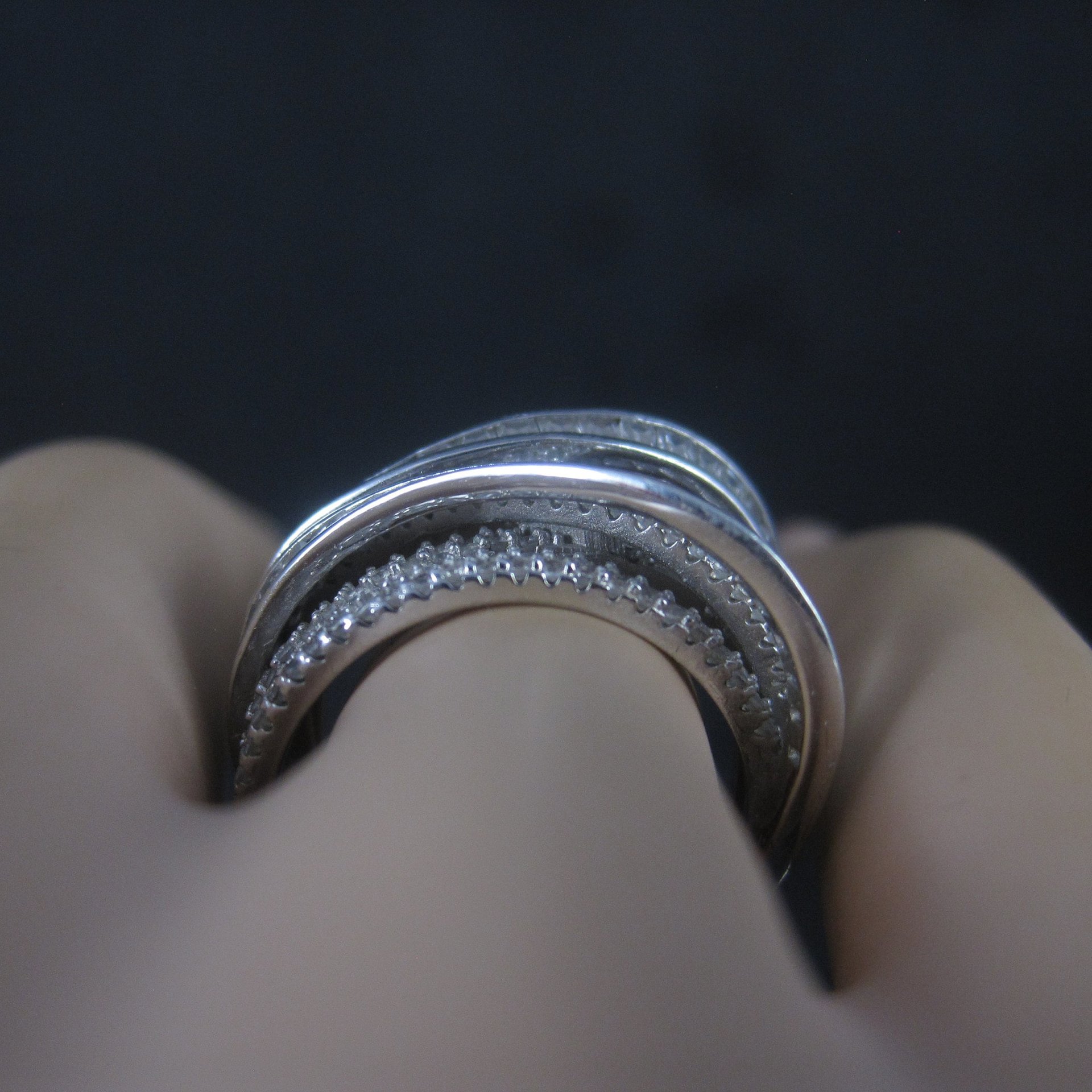 Vintage Sterling Cz Cocktail Ring Size 7 QVC