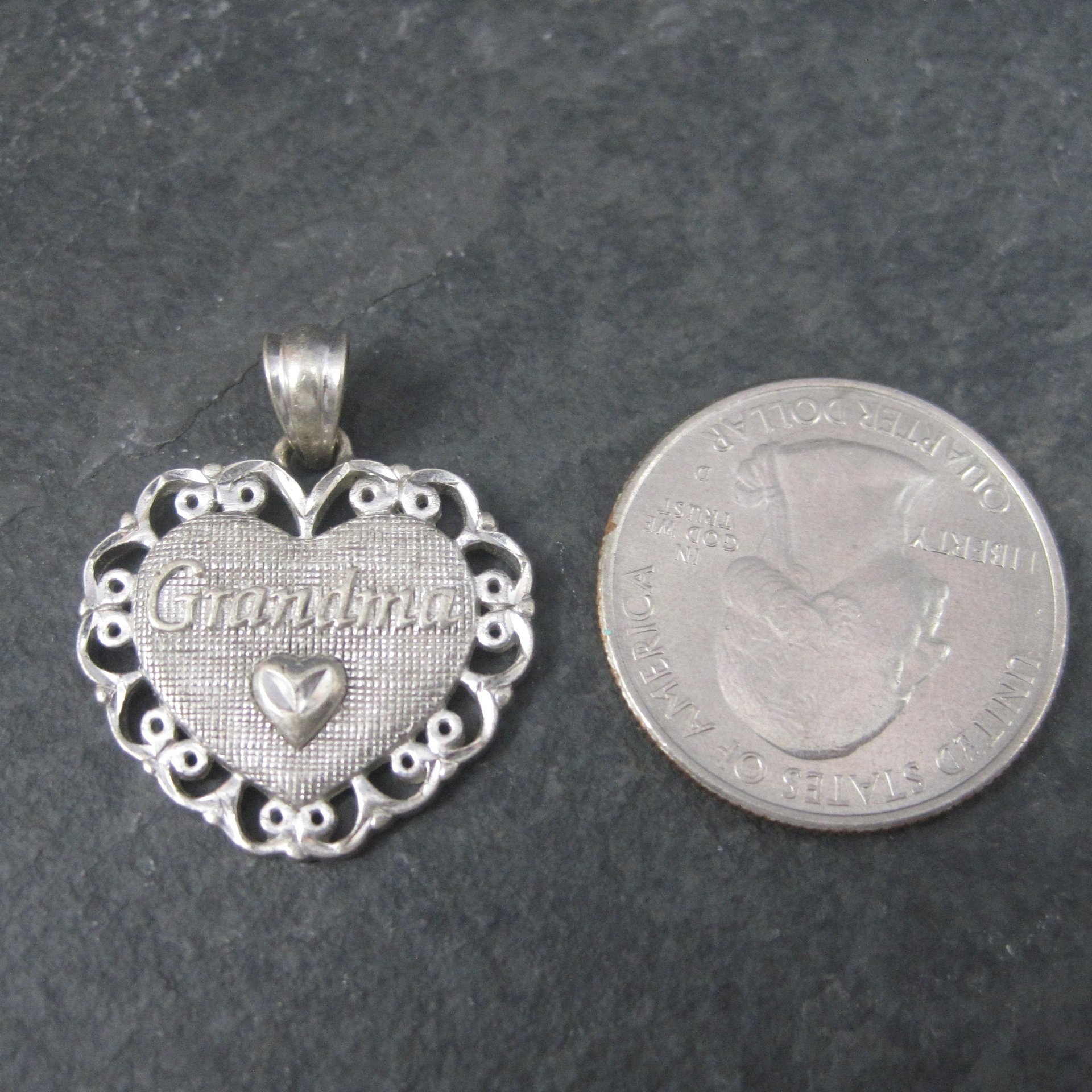 Sterling Grandma Heart Pendant