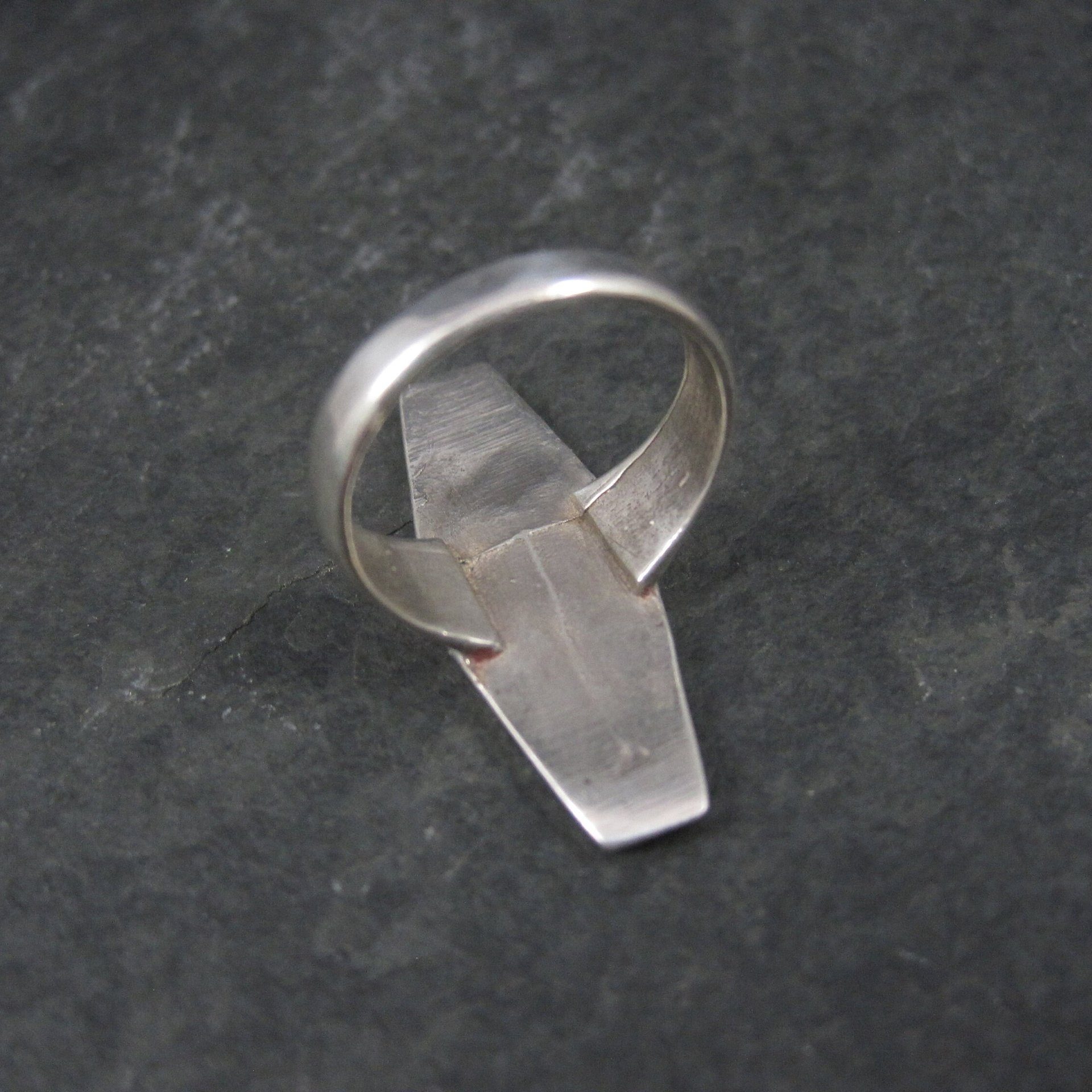 Sterling Crushed Turquoise Mother of Pearl Inlay Ring Size 7