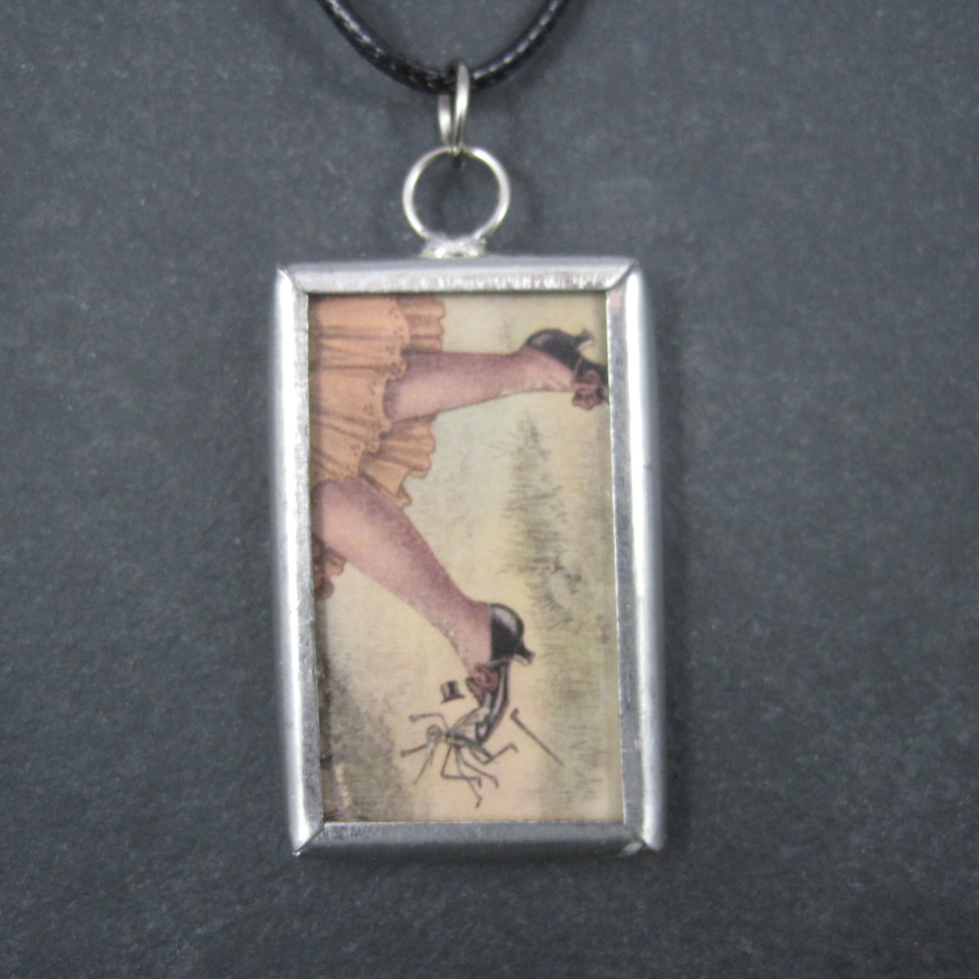 Vintage Halloween Postcard Pendant Necklace