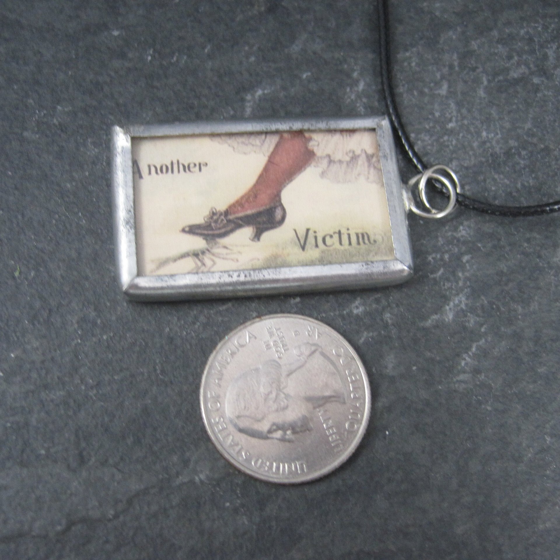Vintage Halloween Postcard Pendant Necklace