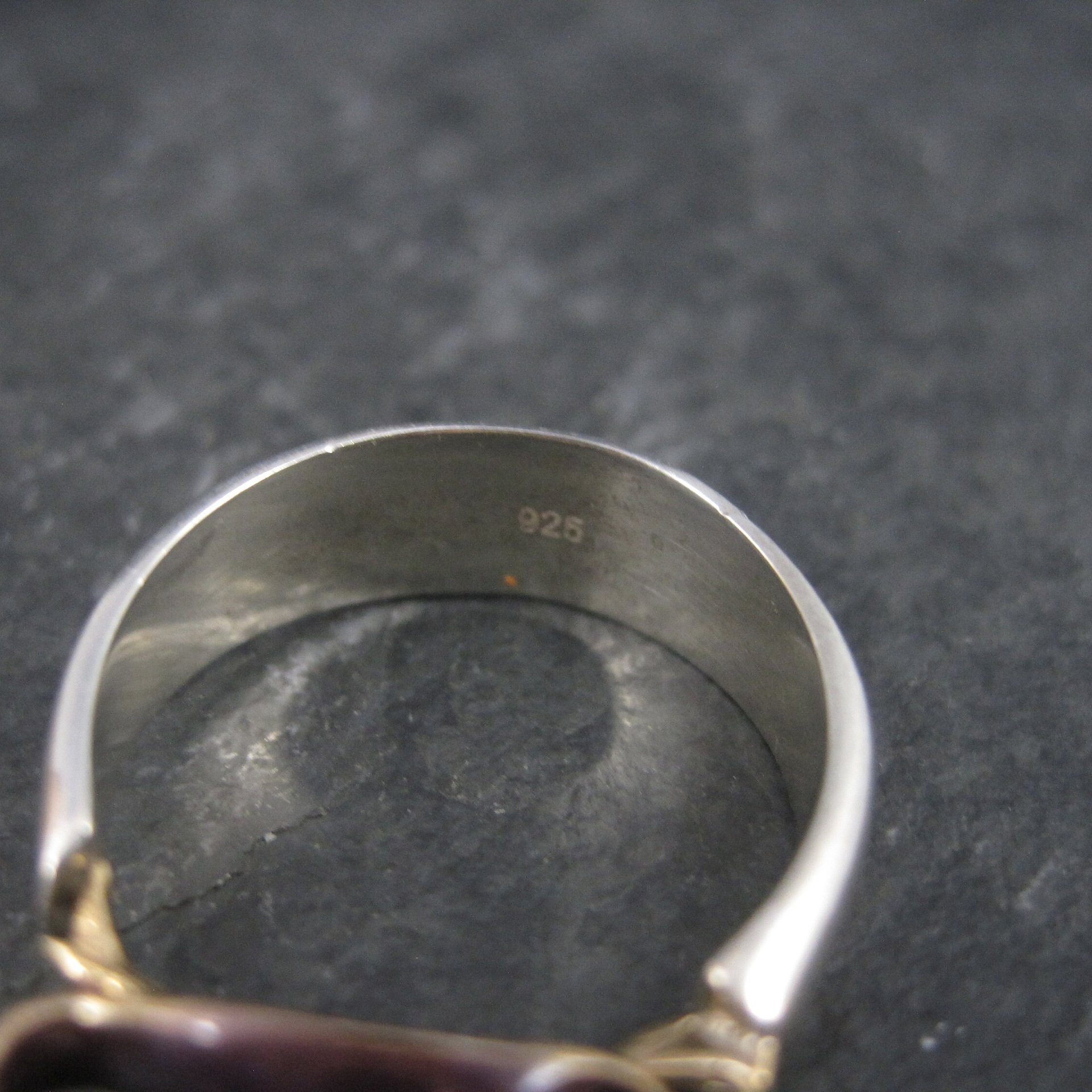 Vintage Sterling Enamel Witch Ring Size 7.5