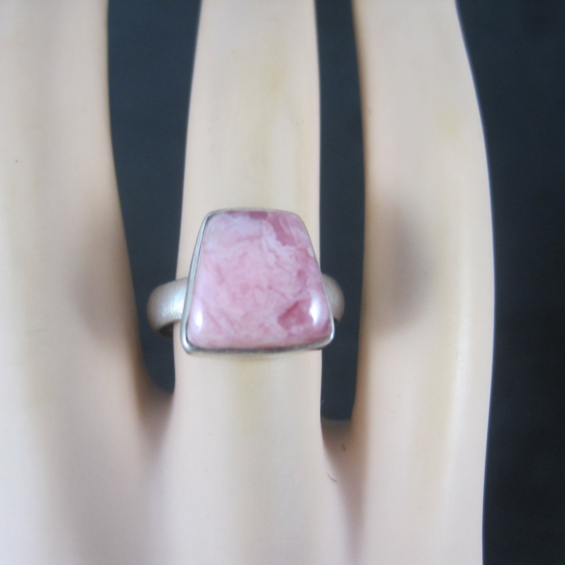 Vintage Sterling Rhodochrosite Ring Size 7