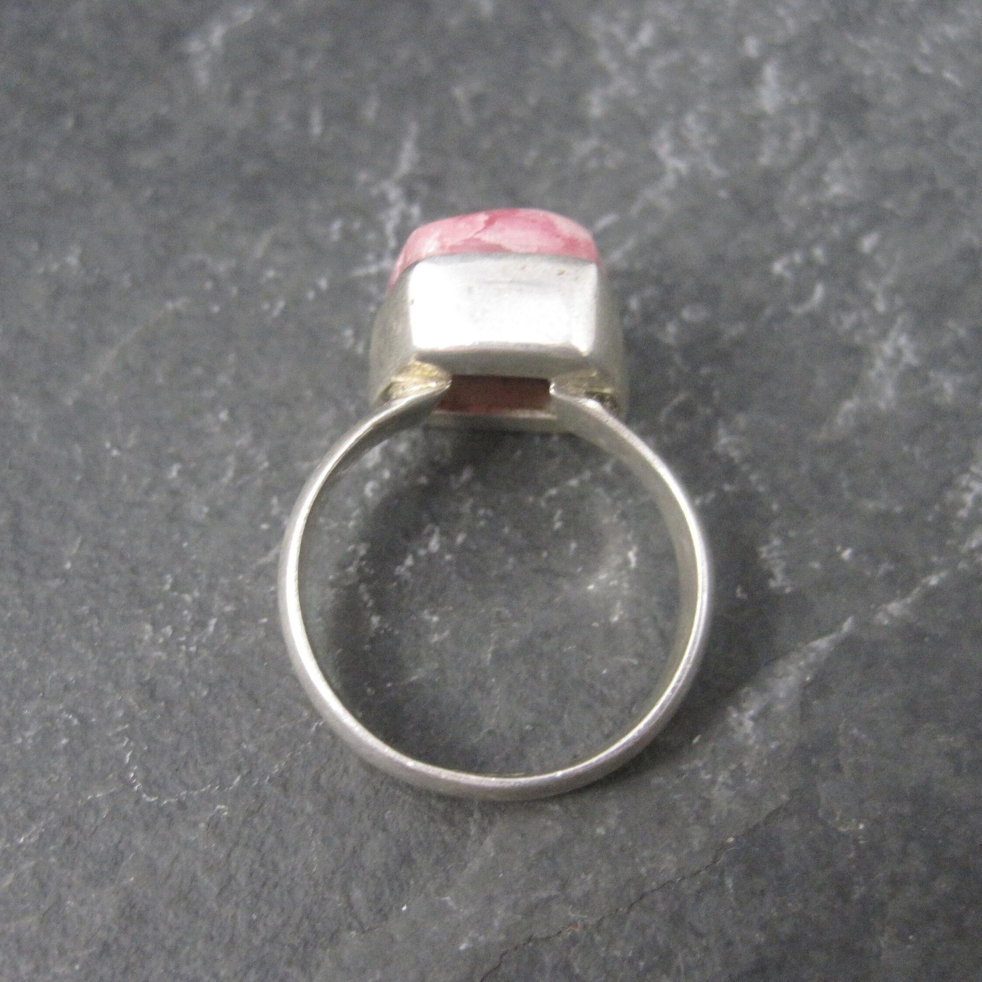 Vintage Sterling Rhodochrosite Ring Size 7