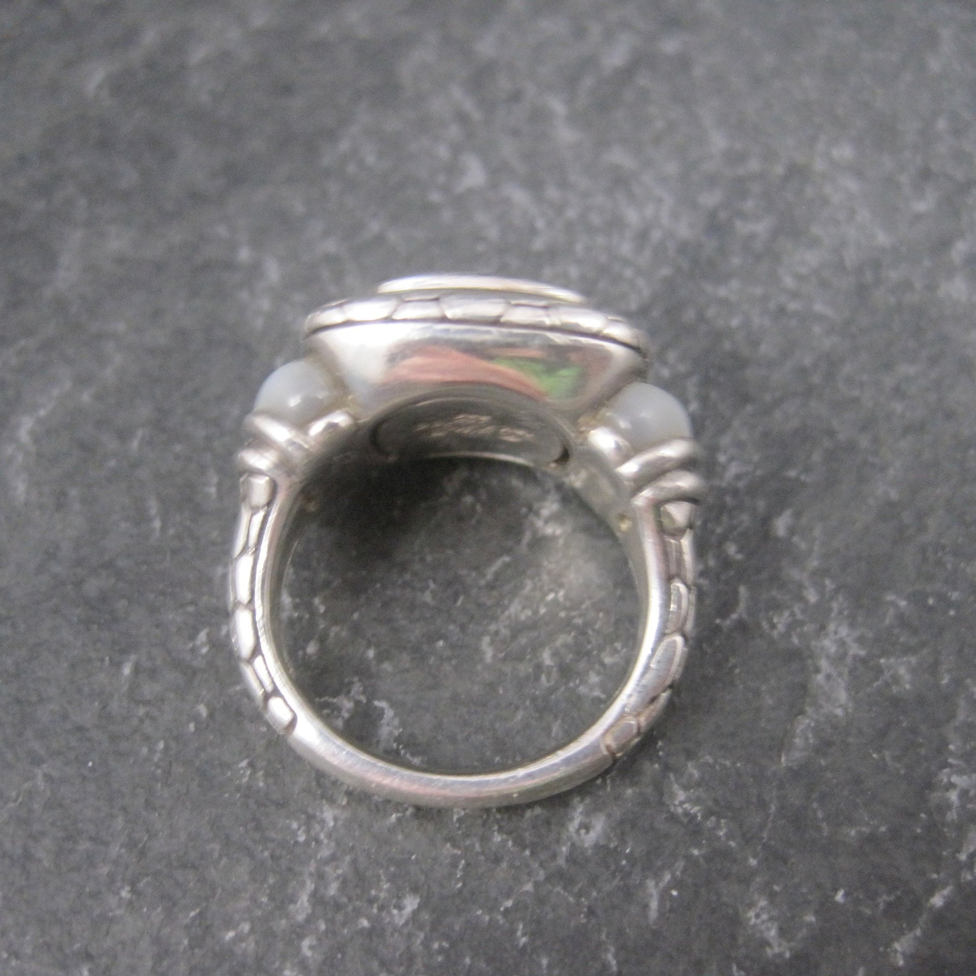 Vintage Sterling 18K Picasso Inlay Ring Size 5.5 Grossbardt
