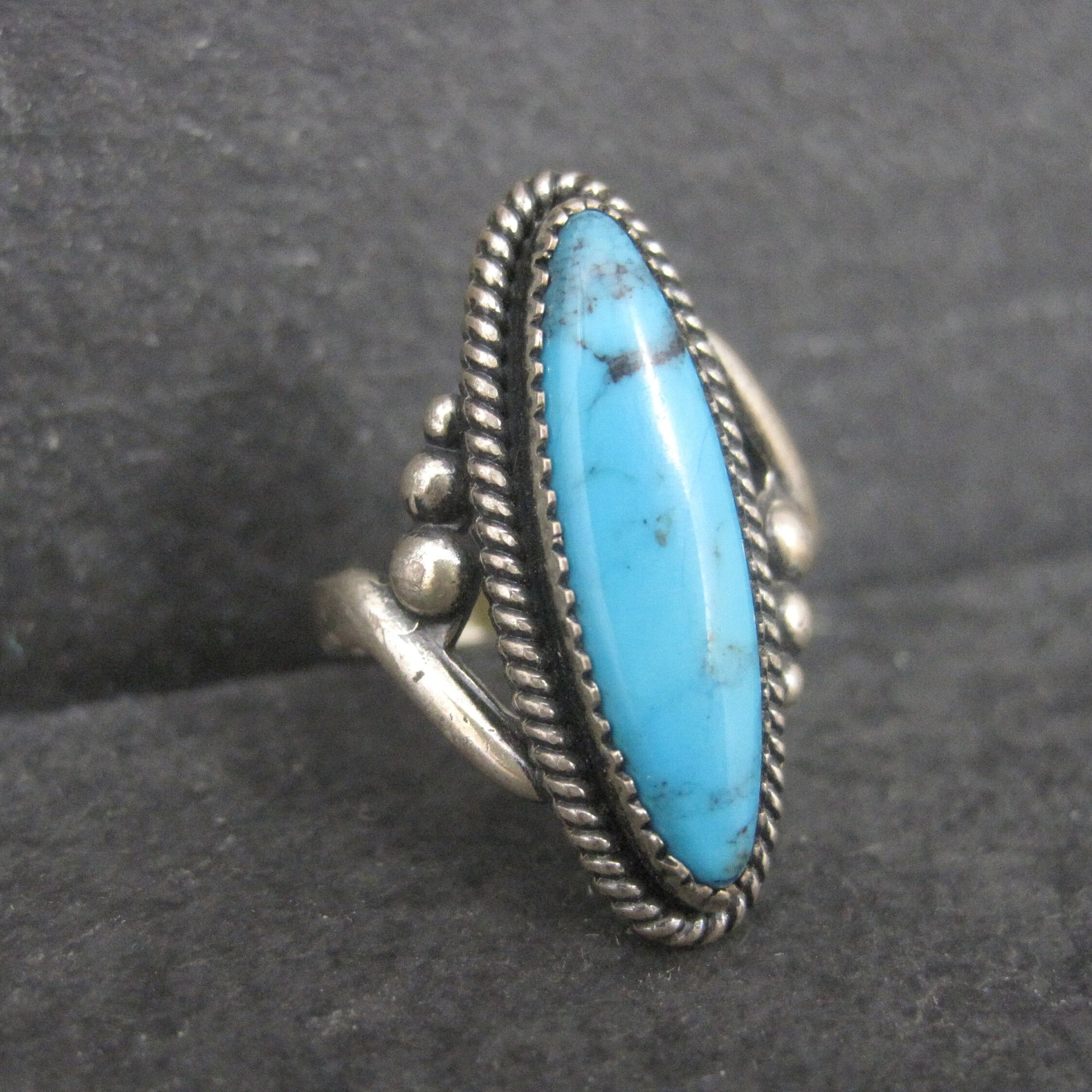 Southwestern Sterling Turquoise Ring NOS