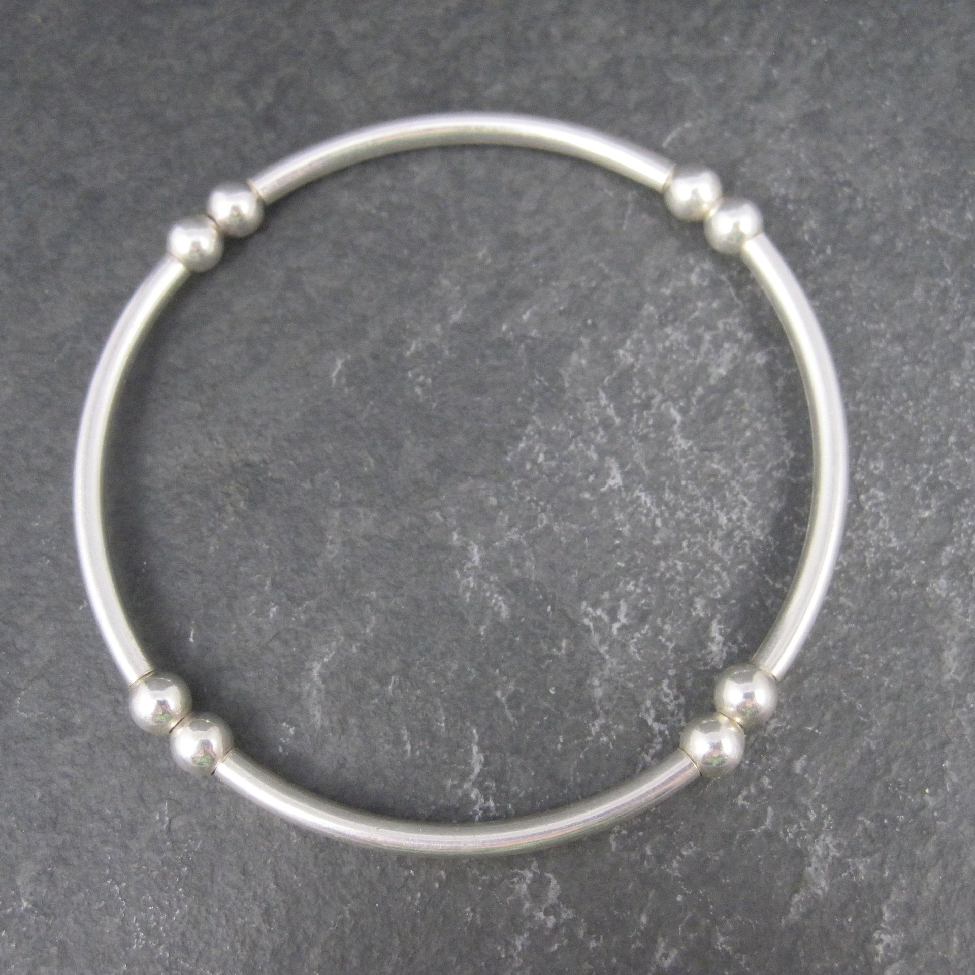 Vintage Stretchy Sterling Bangle Bracelet 7 Inches