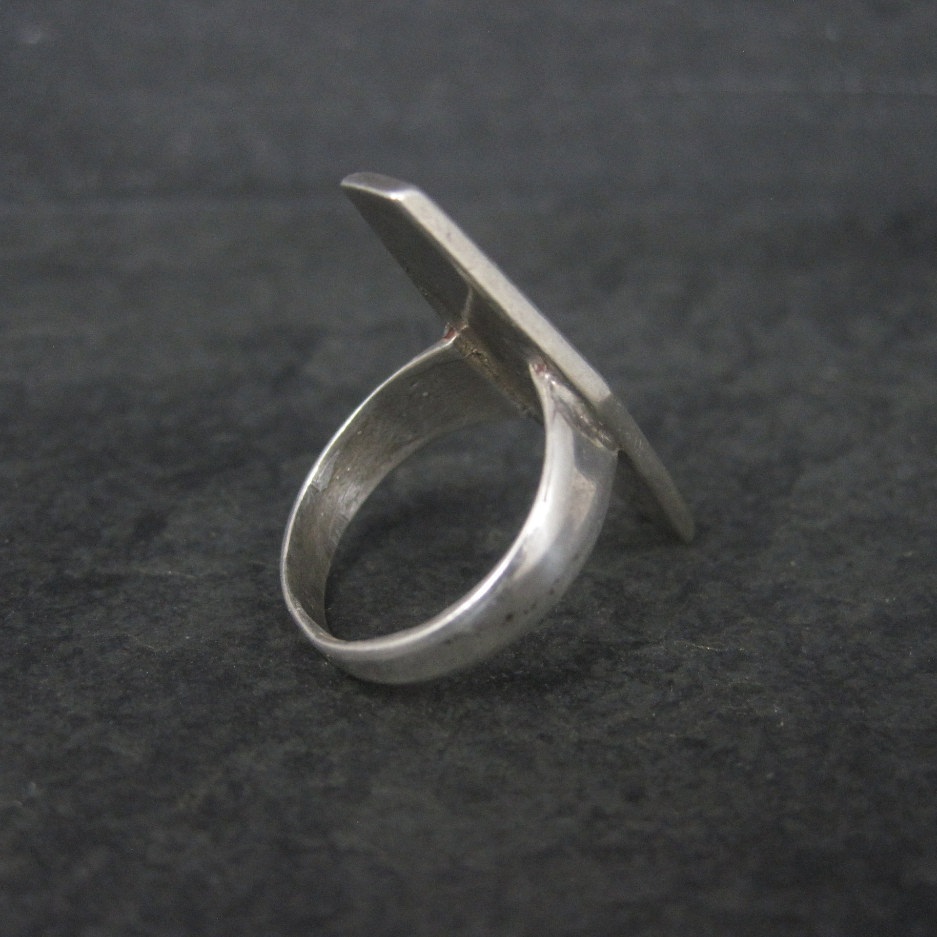 Sterling Crushed Turquoise Mother of Pearl Inlay Ring Size 7