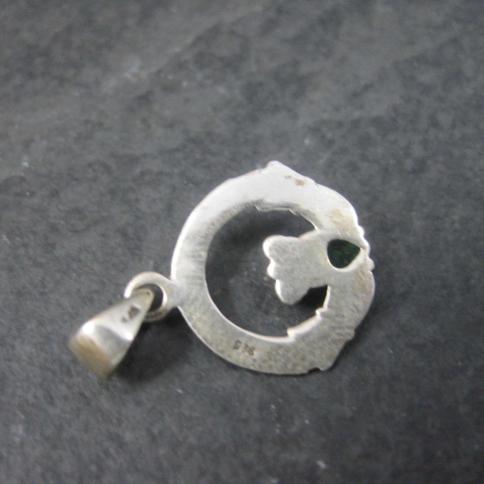 Sterling Claddagh Pendant May Birthstone