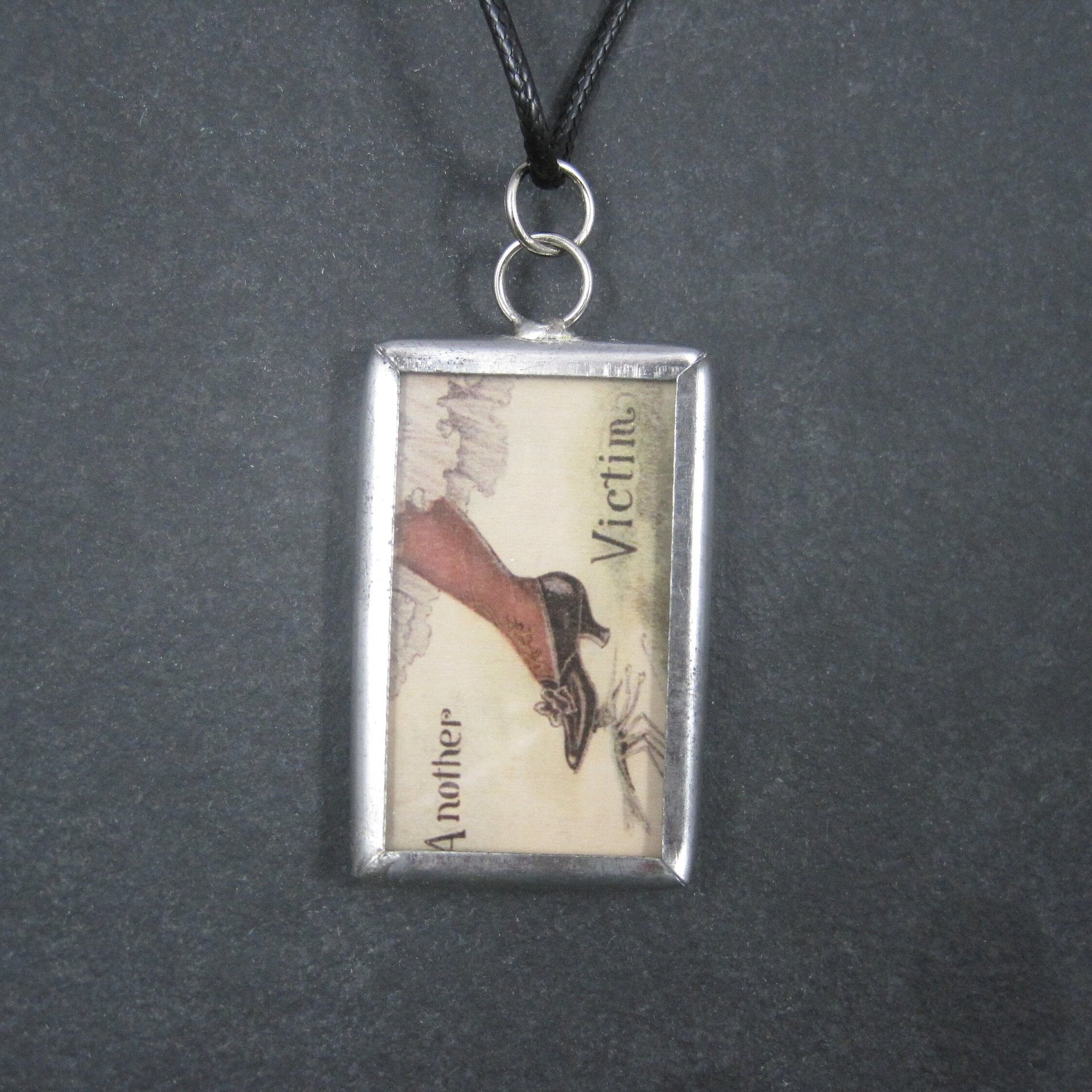 Vintage Halloween Postcard Pendant Necklace