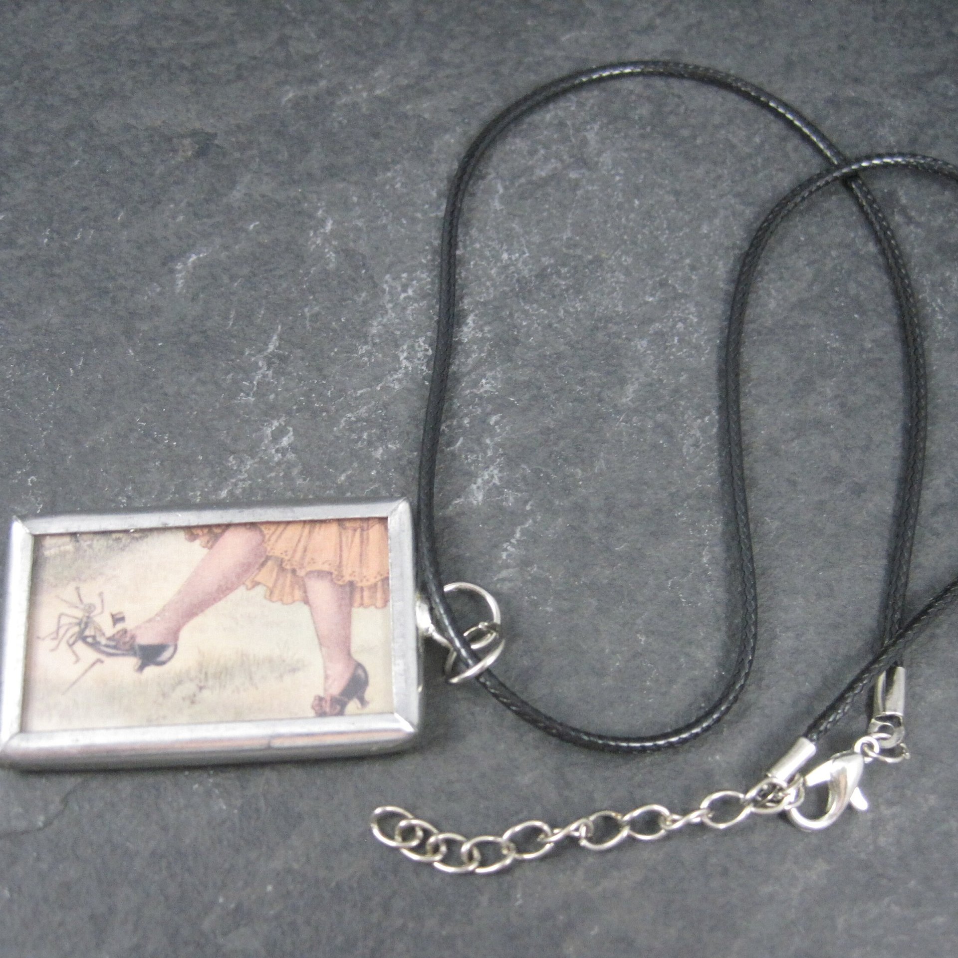 Vintage Halloween Postcard Pendant Necklace