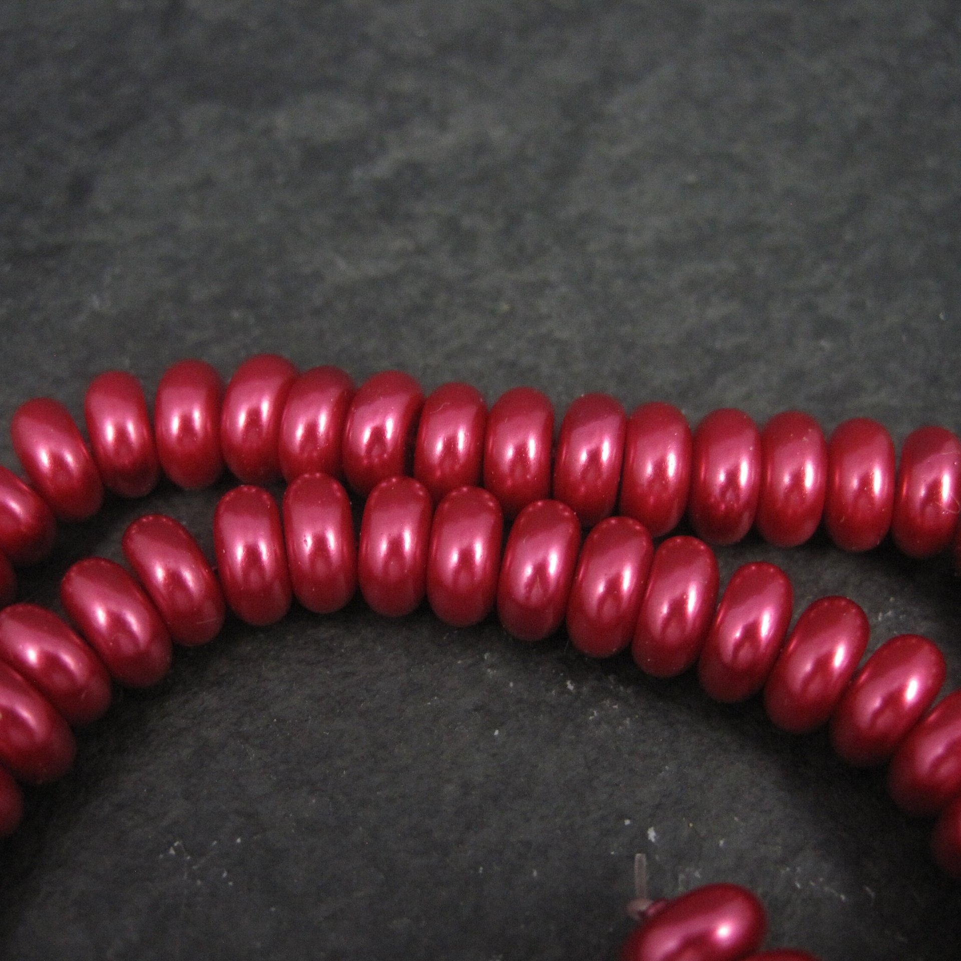 Pink Glass Pearl Rondelle Bead Strand 3x8mm 102 Beads