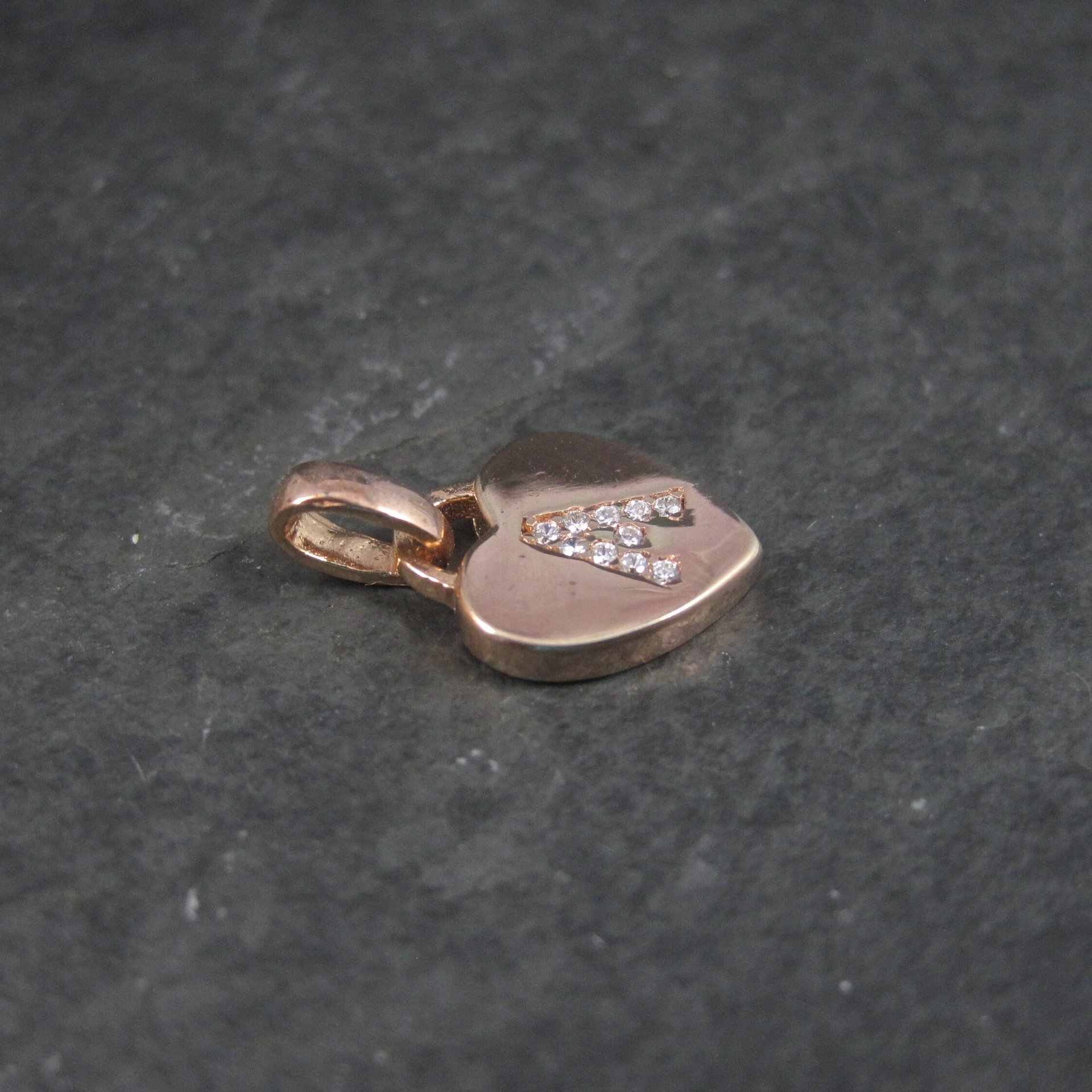 Small Rose Gold Vermeil Initial A Heart Pendant