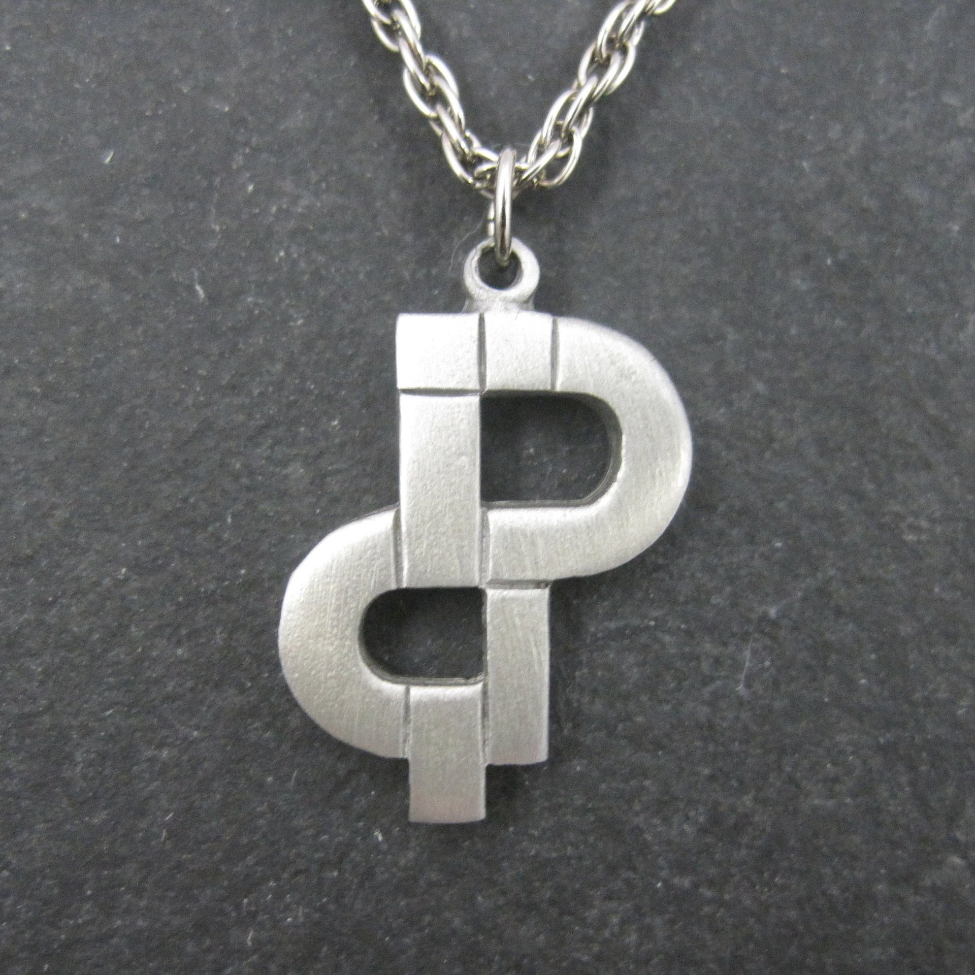 Vintage Kelly Waters Pewter Pendant Necklace