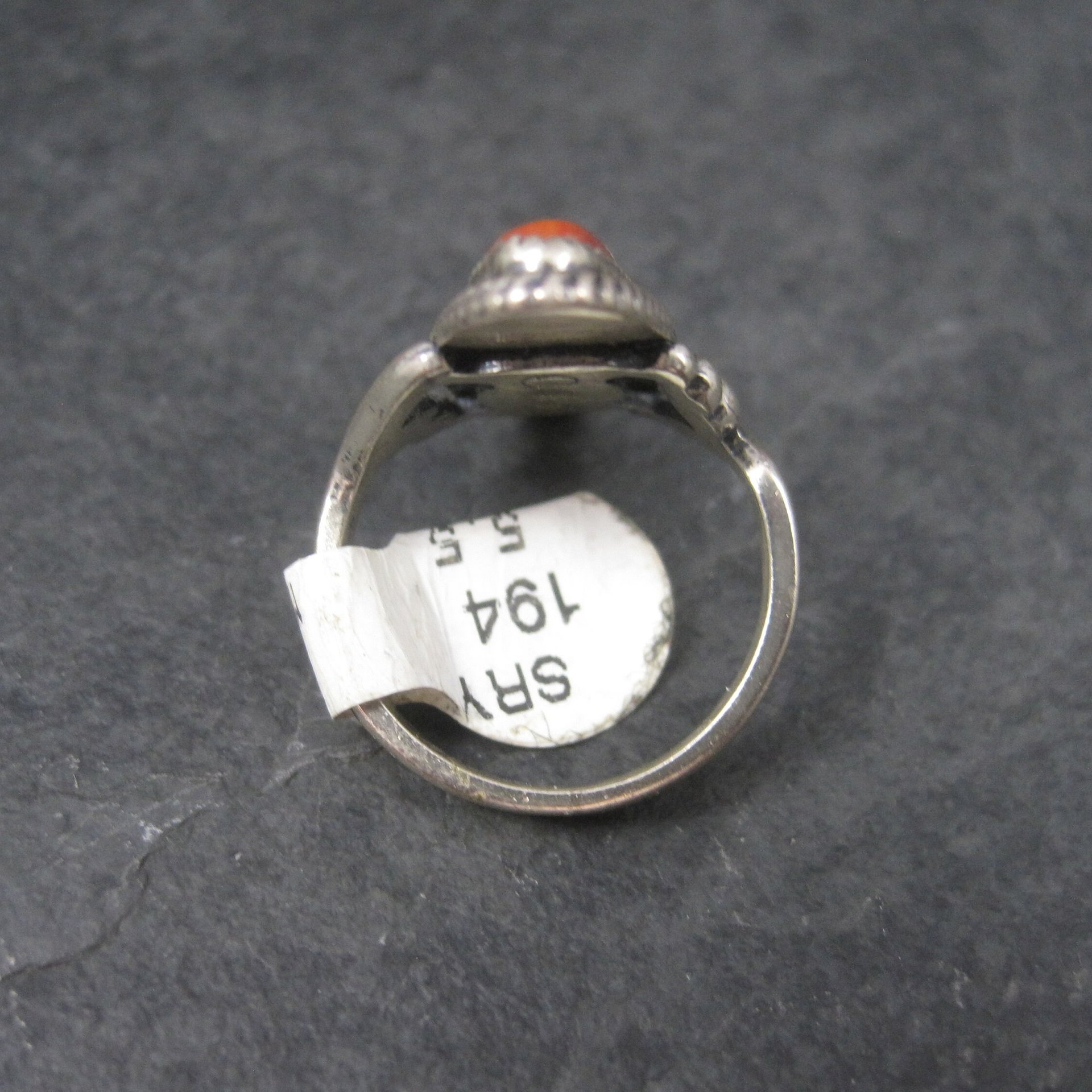 Southwestern Sterling Inlay Ring New Old Stock Size 5.5