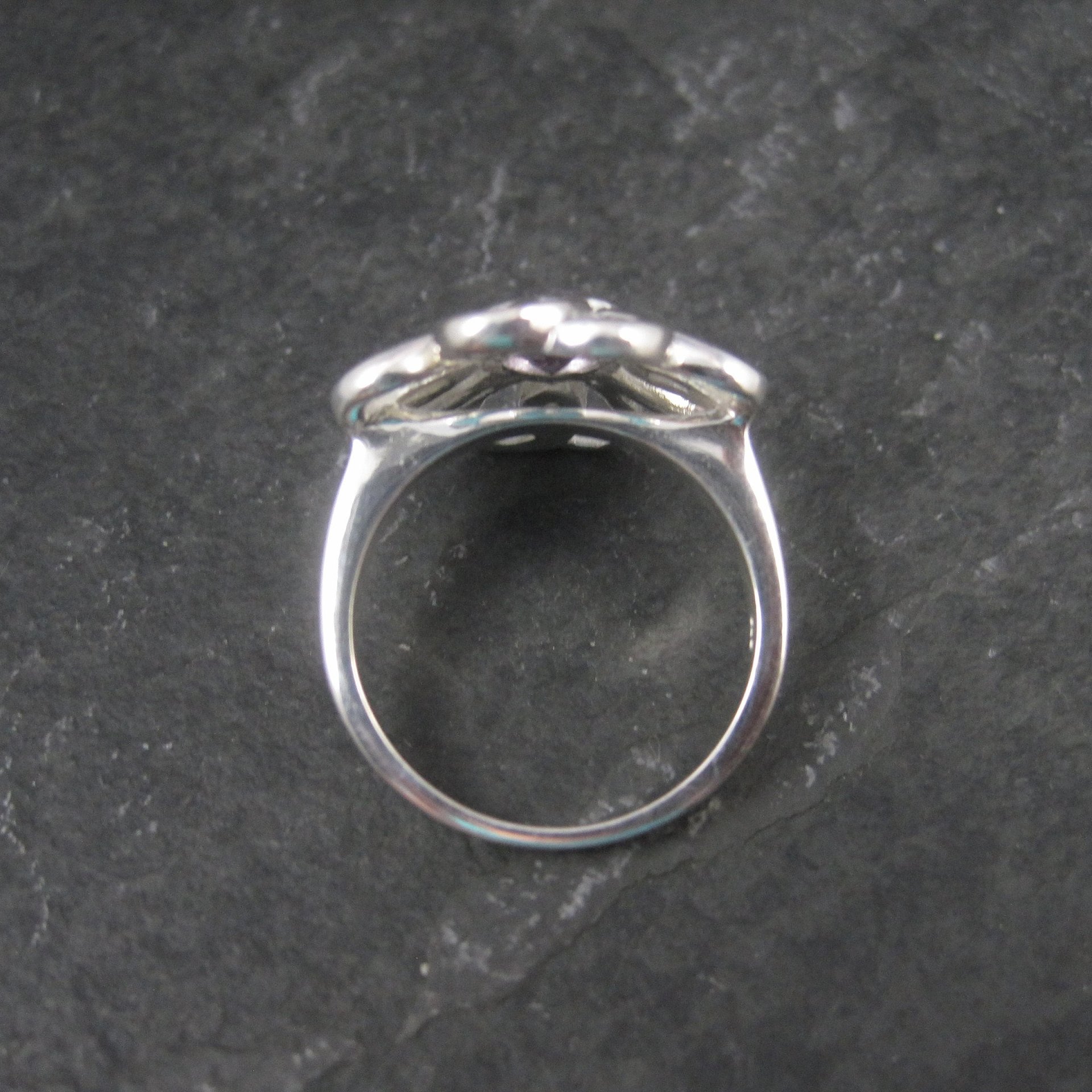 Vintage Sterling Amethyst Flower Ring Size 8