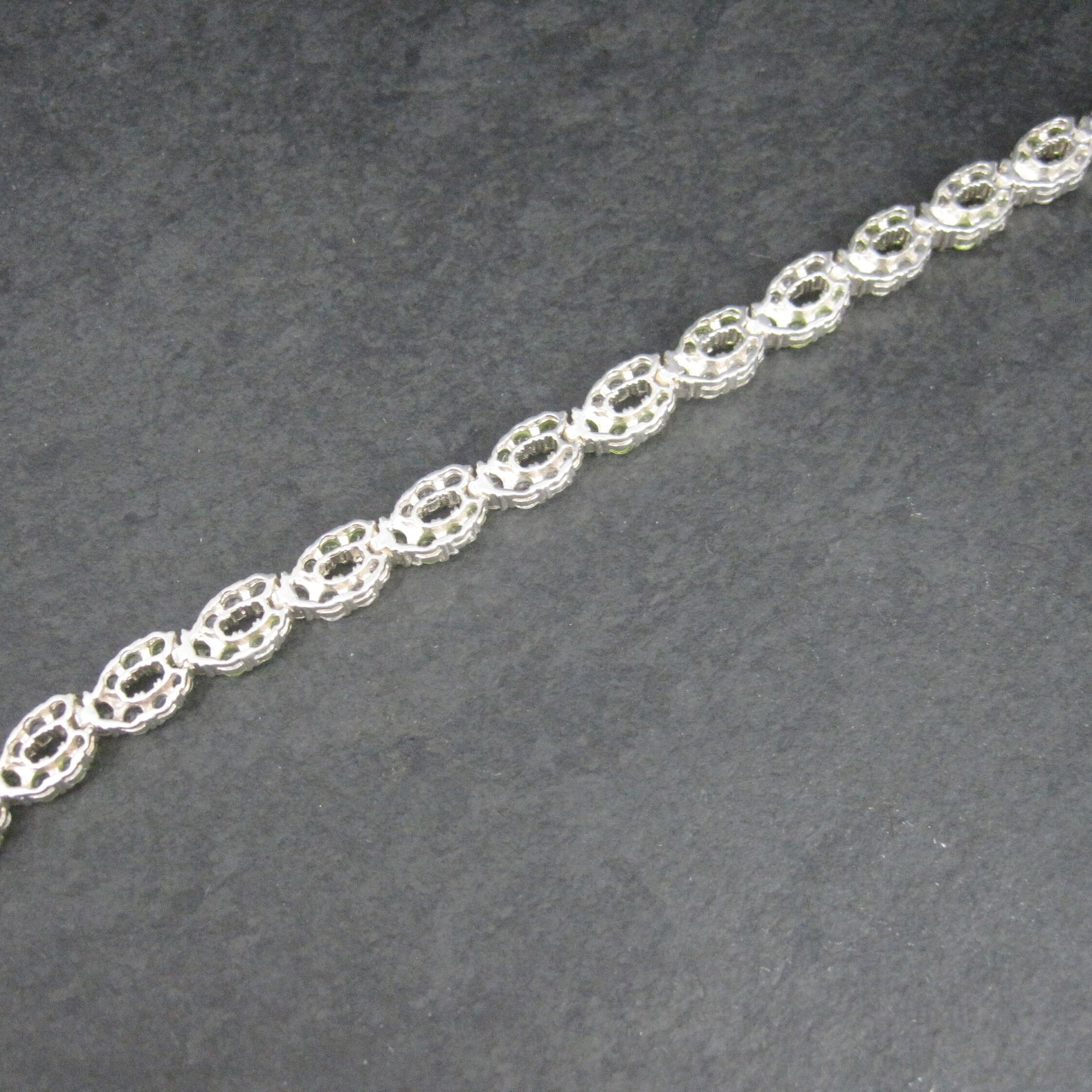 Vintage Sterling Peridot White Topaz Bracelet 7.25 Inches