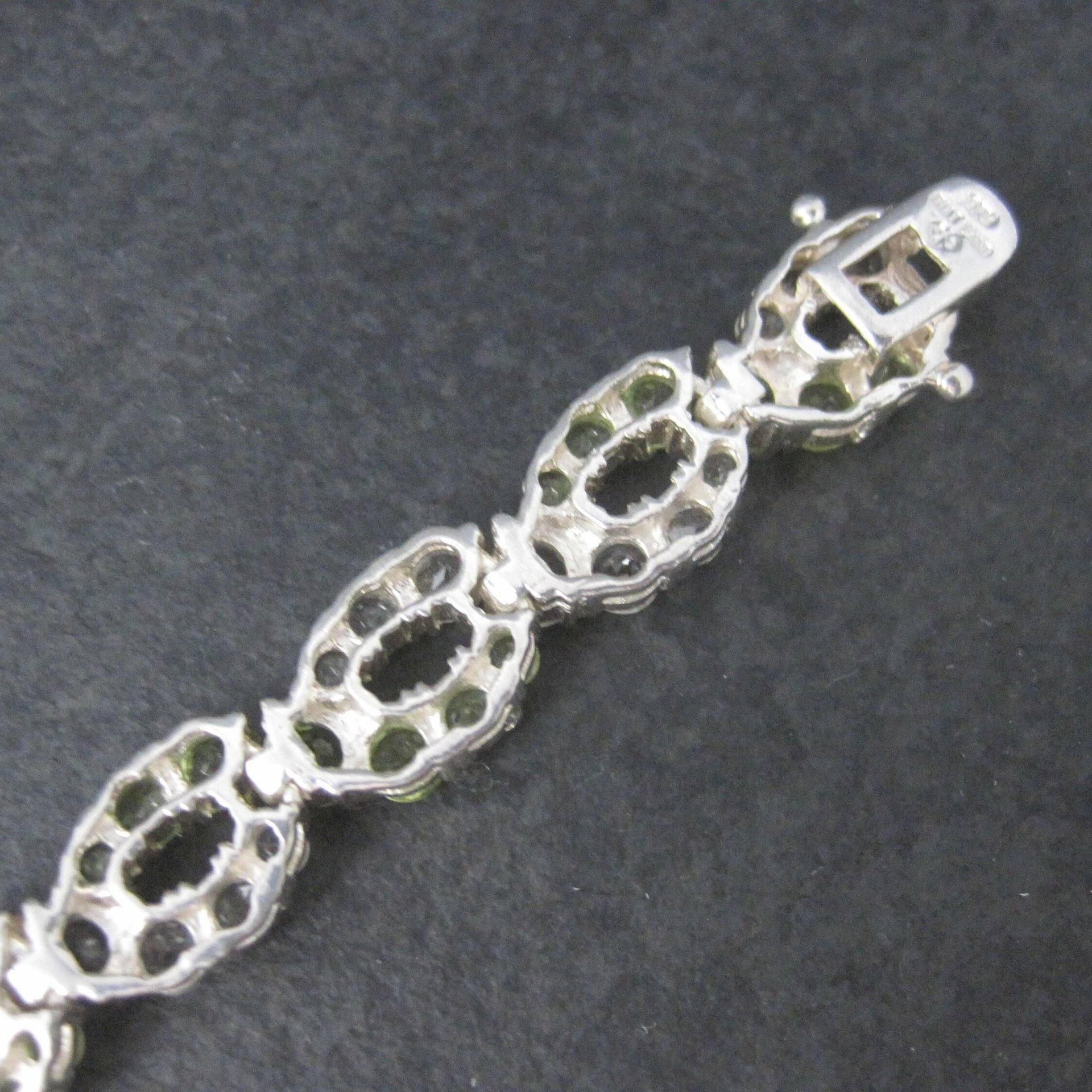 Vintage Sterling Peridot White Topaz Bracelet 7.25 Inches