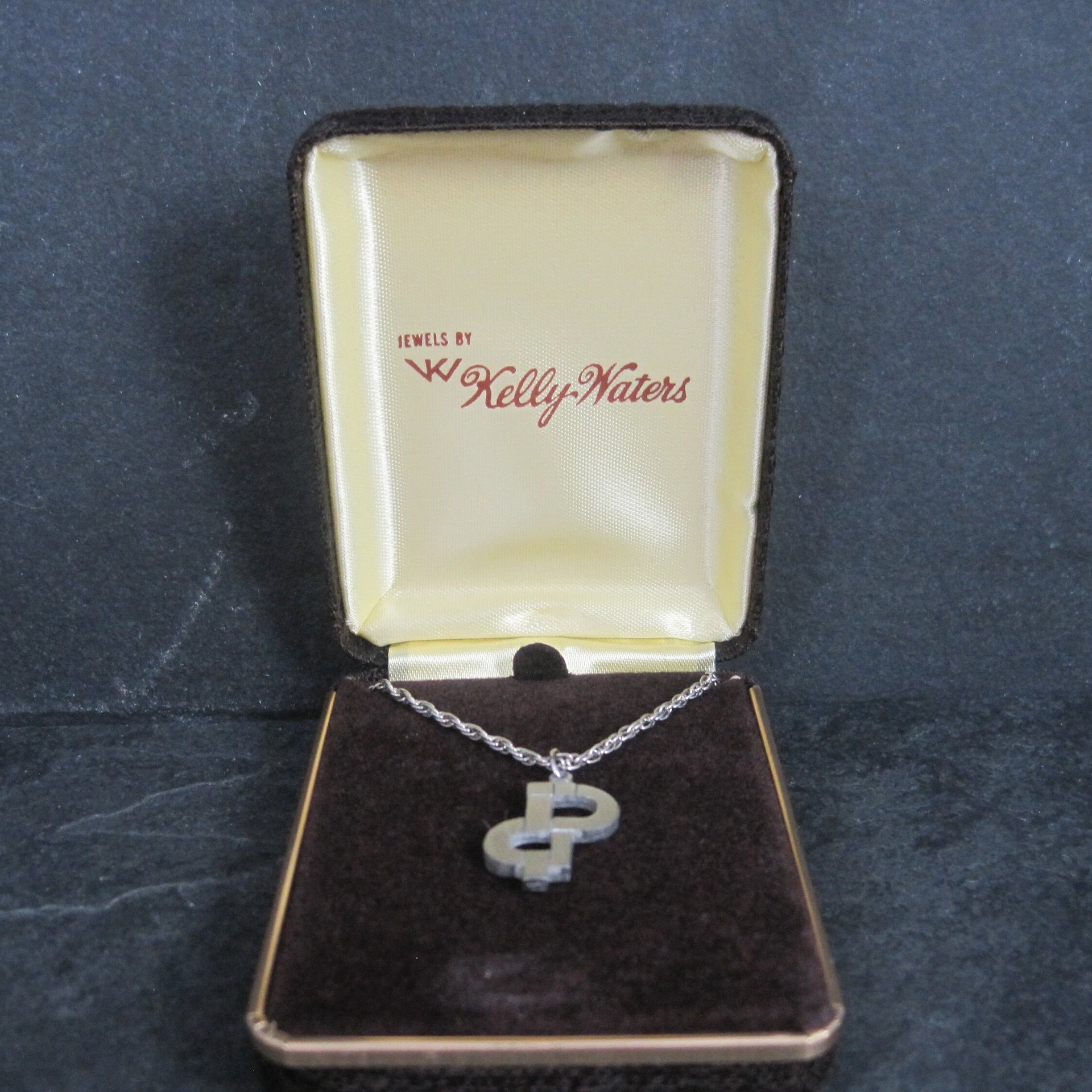 Vintage Kelly Waters Pewter Pendant Necklace