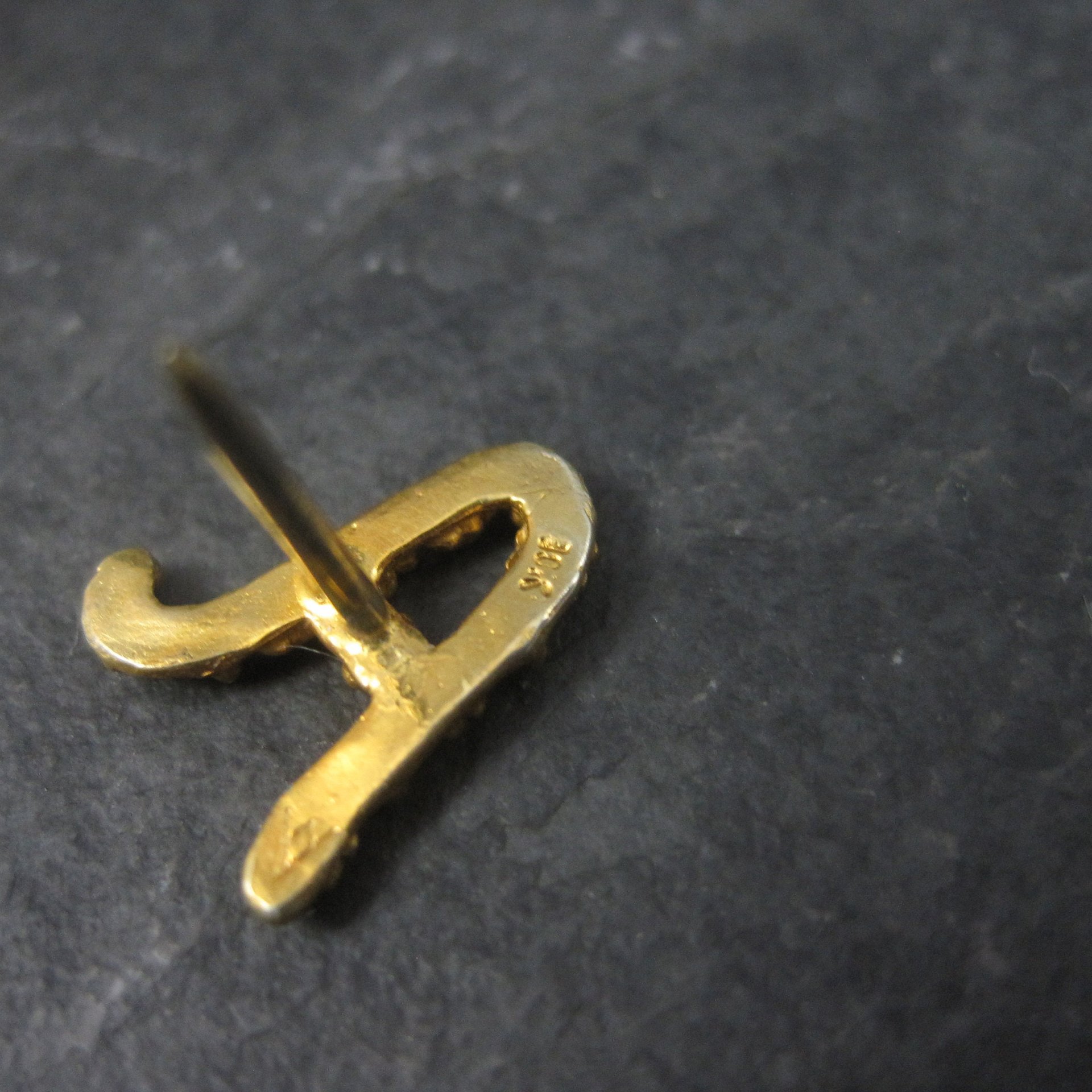 Vintage 10K Black Hills Gold Initial A Tie Tack