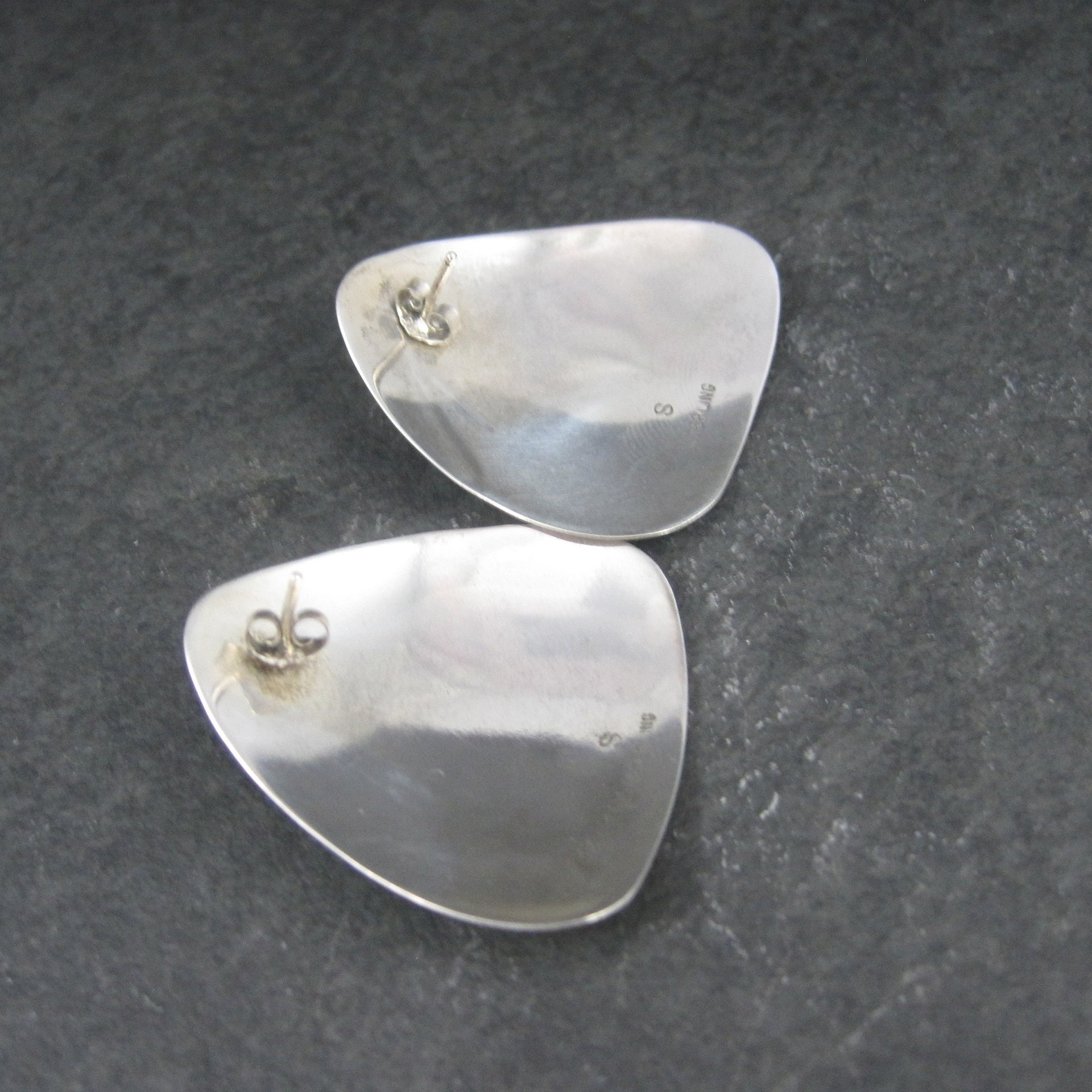 Large Onyx Earrings Vintage Sterling Navajo Sarah Chee