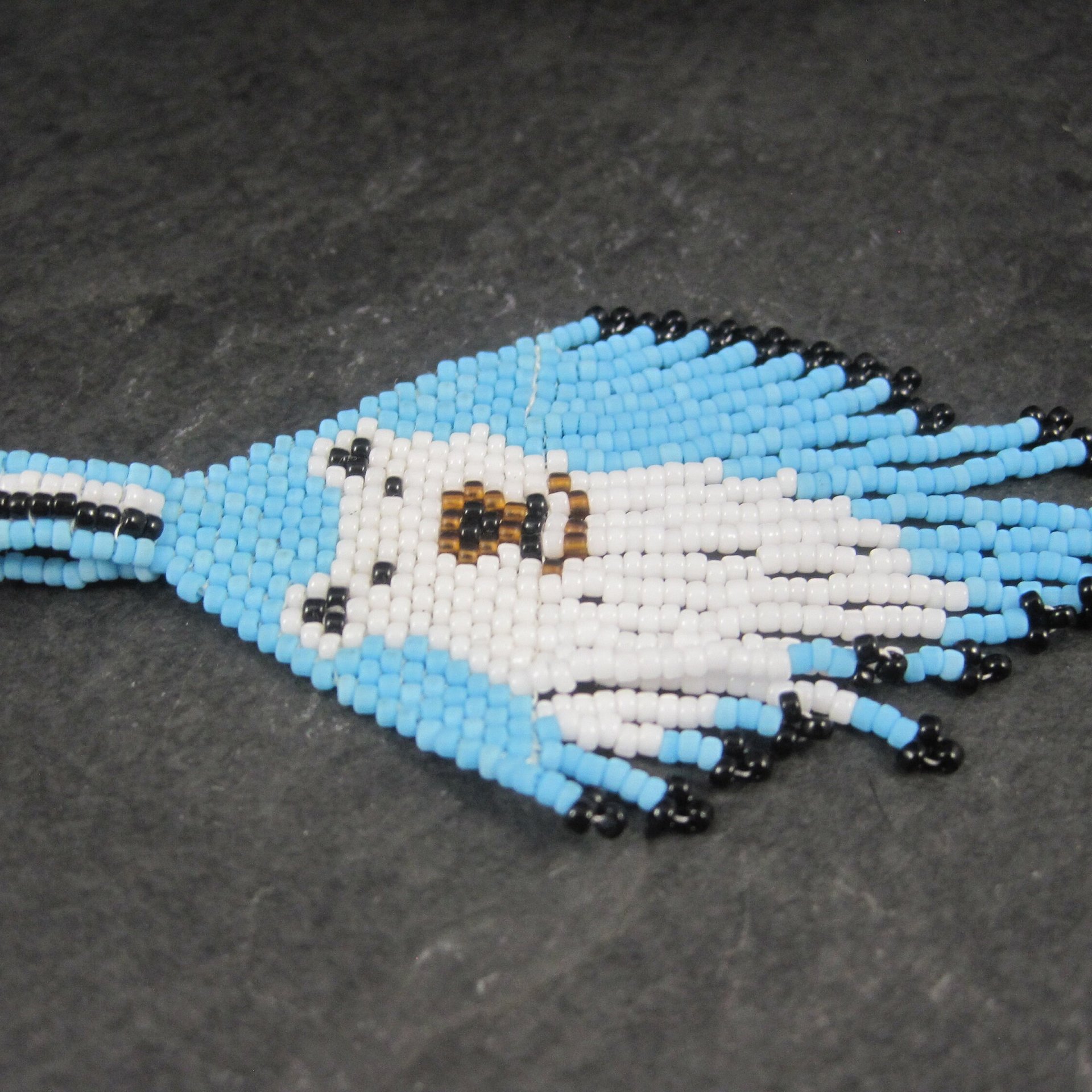 Alaskan Native Pitbull Bulldog Beaded Pendant
