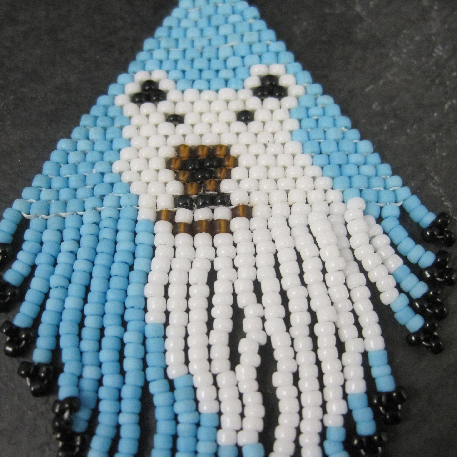 Alaskan Native Pitbull Bulldog Beaded Pendant