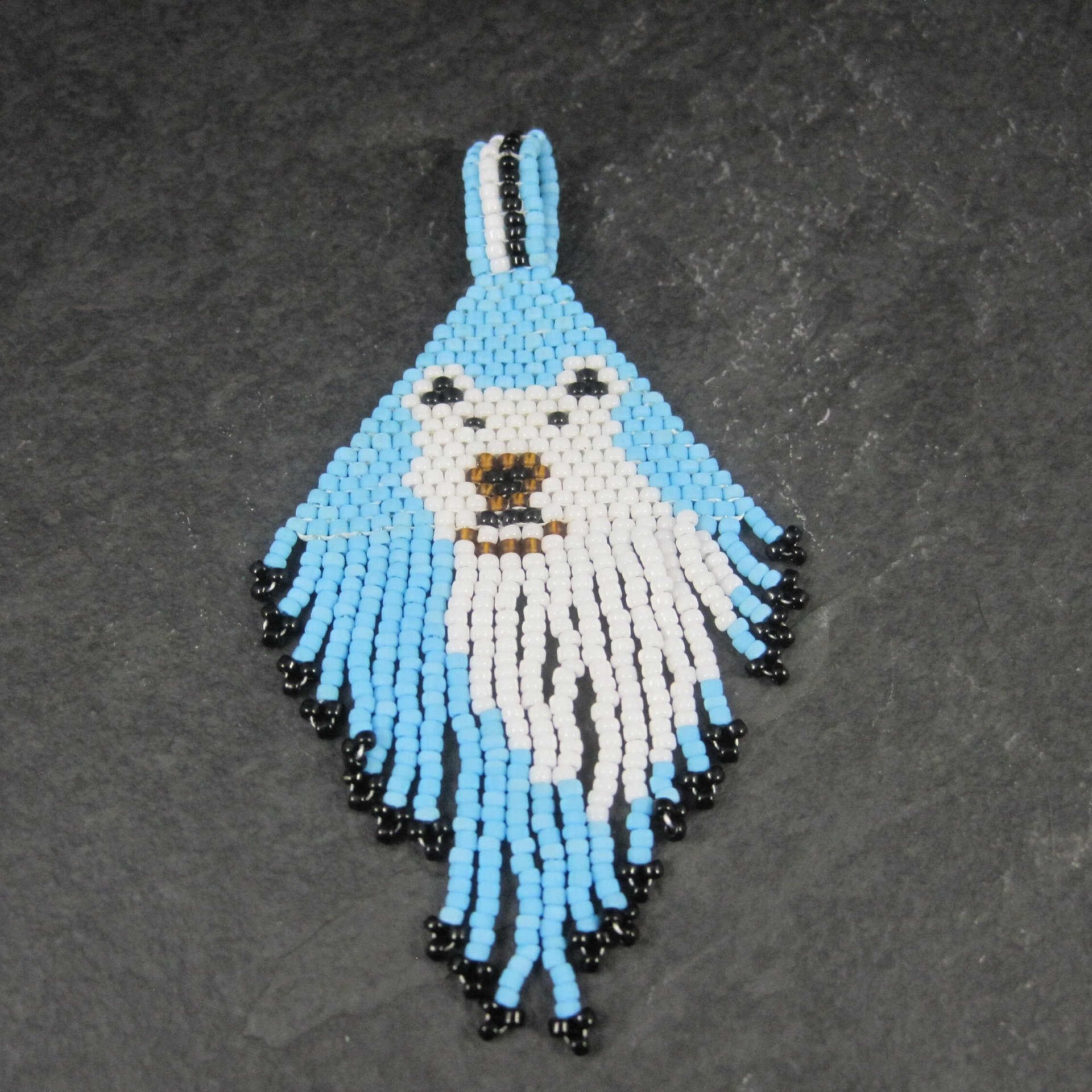Alaskan Native Pitbull Bulldog Beaded Pendant