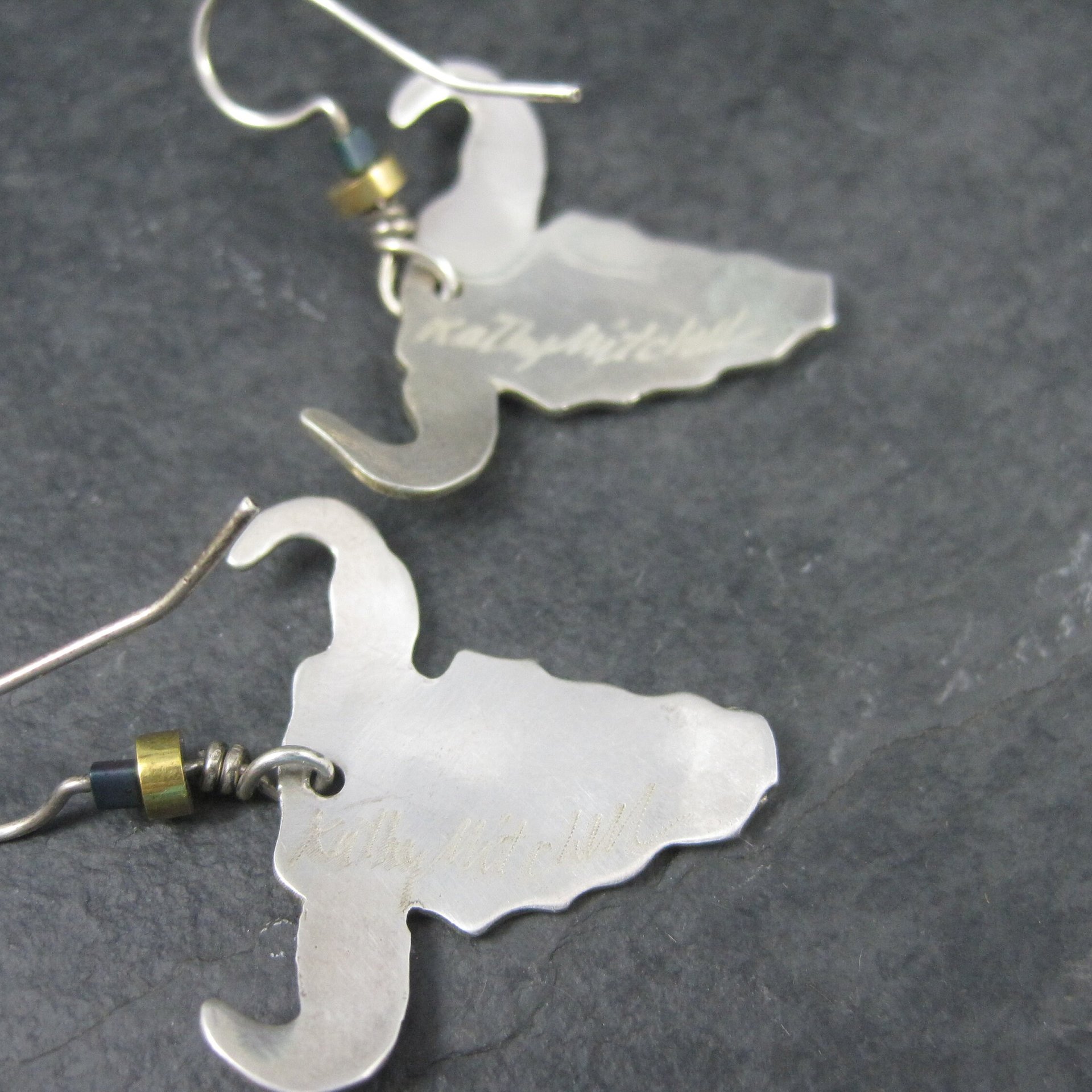 Vintage Southwestern Sterling Steer Head Earrings