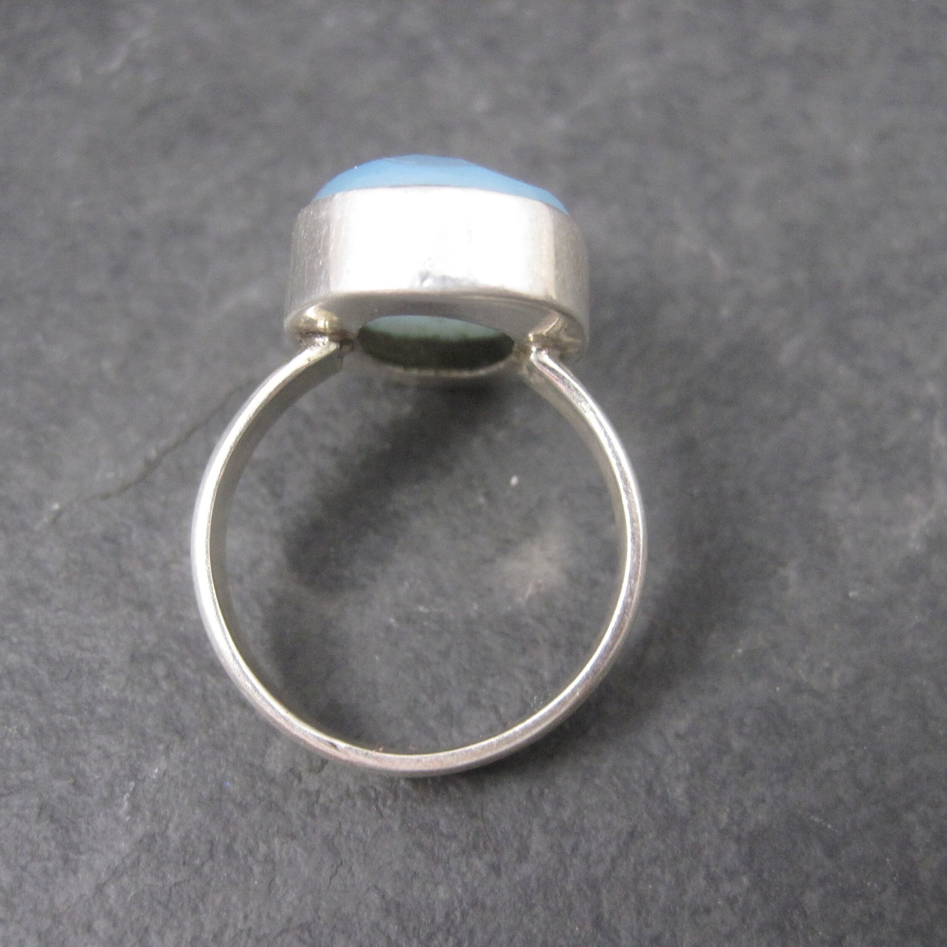 Vintage Sterling Faceted Chalcedony Ring Size 8