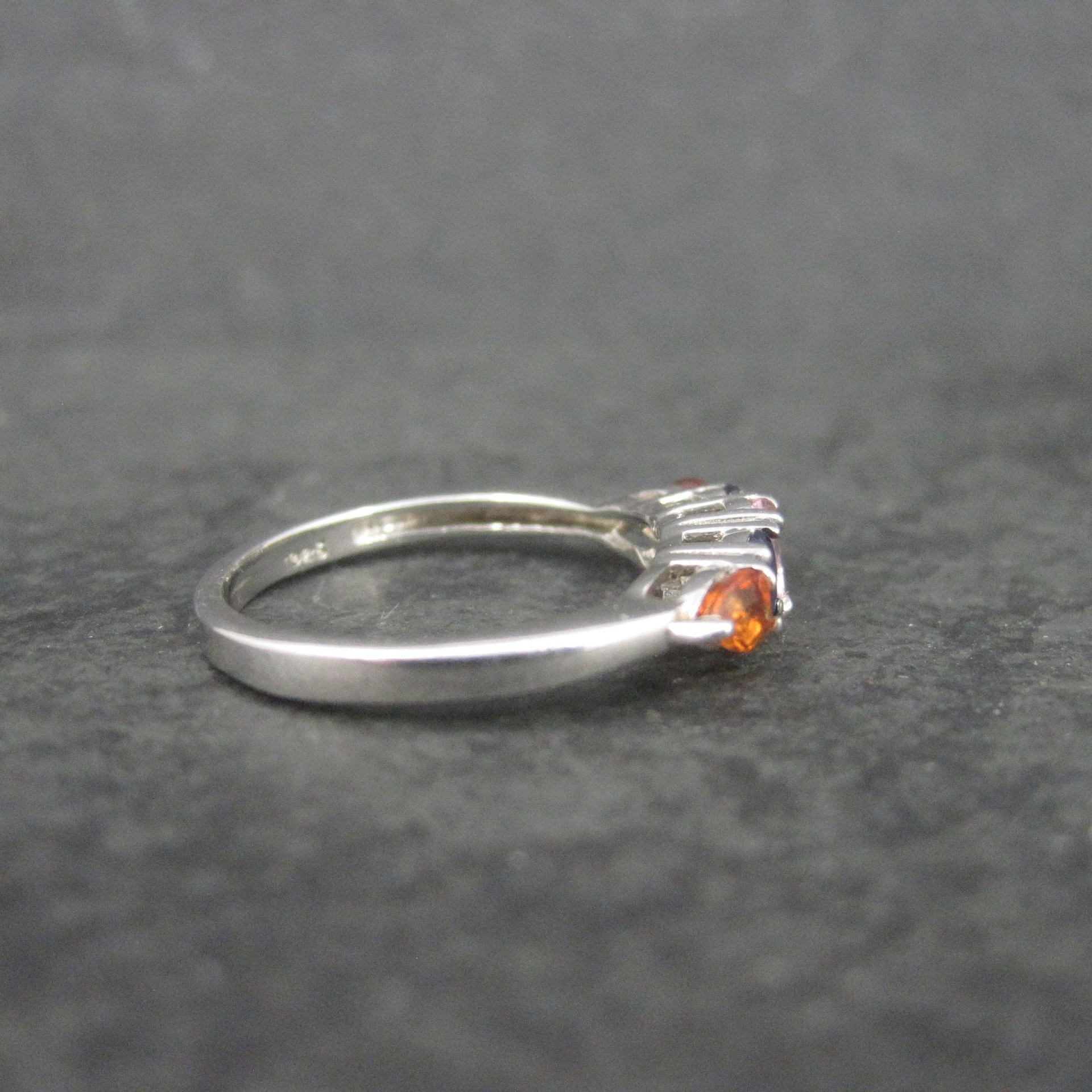 Vintage Sterling Blue Pink Orange Sapphire Ring Size 7 Chuck Clemency