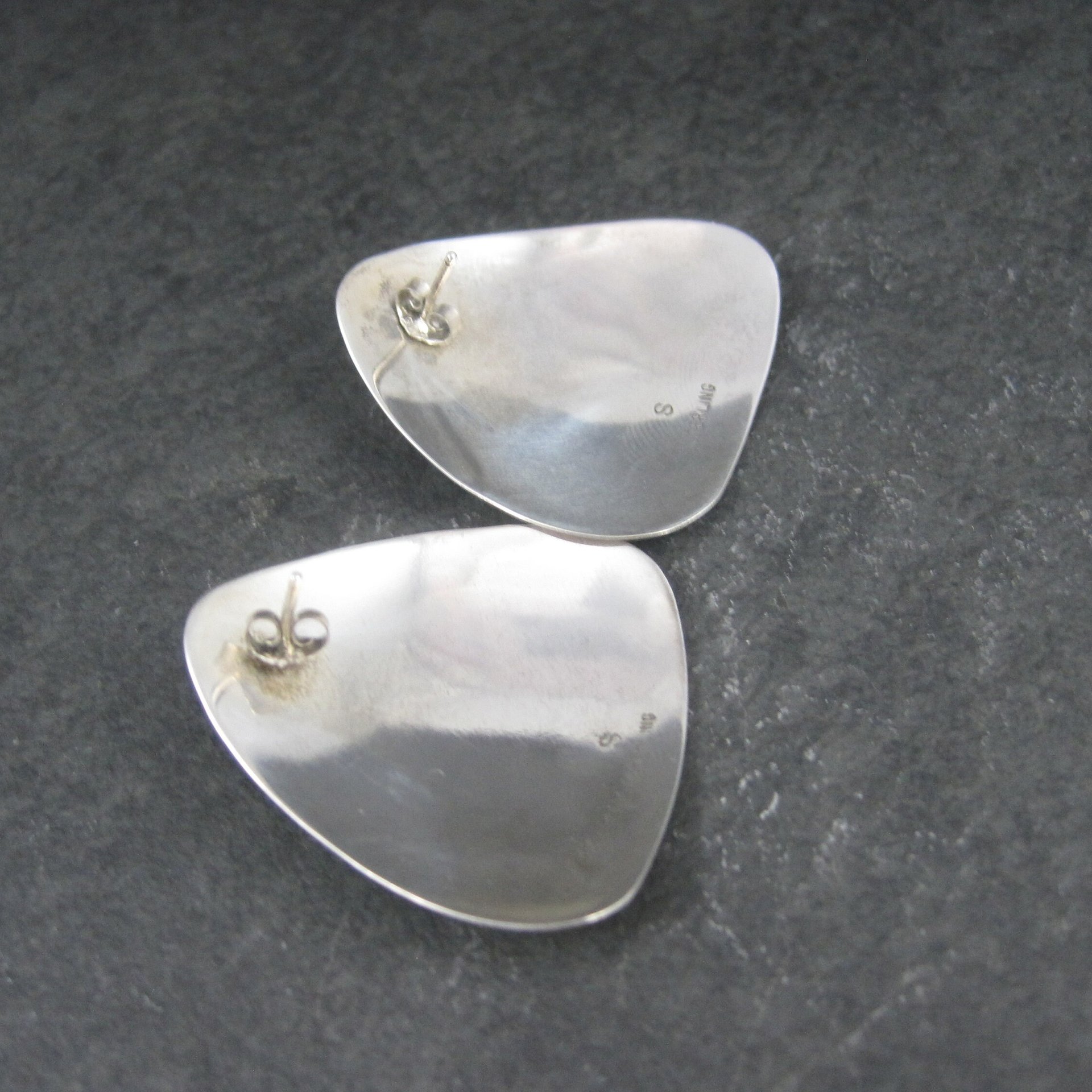 Large Onyx Earrings Vintage Sterling Navajo Sarah Chee