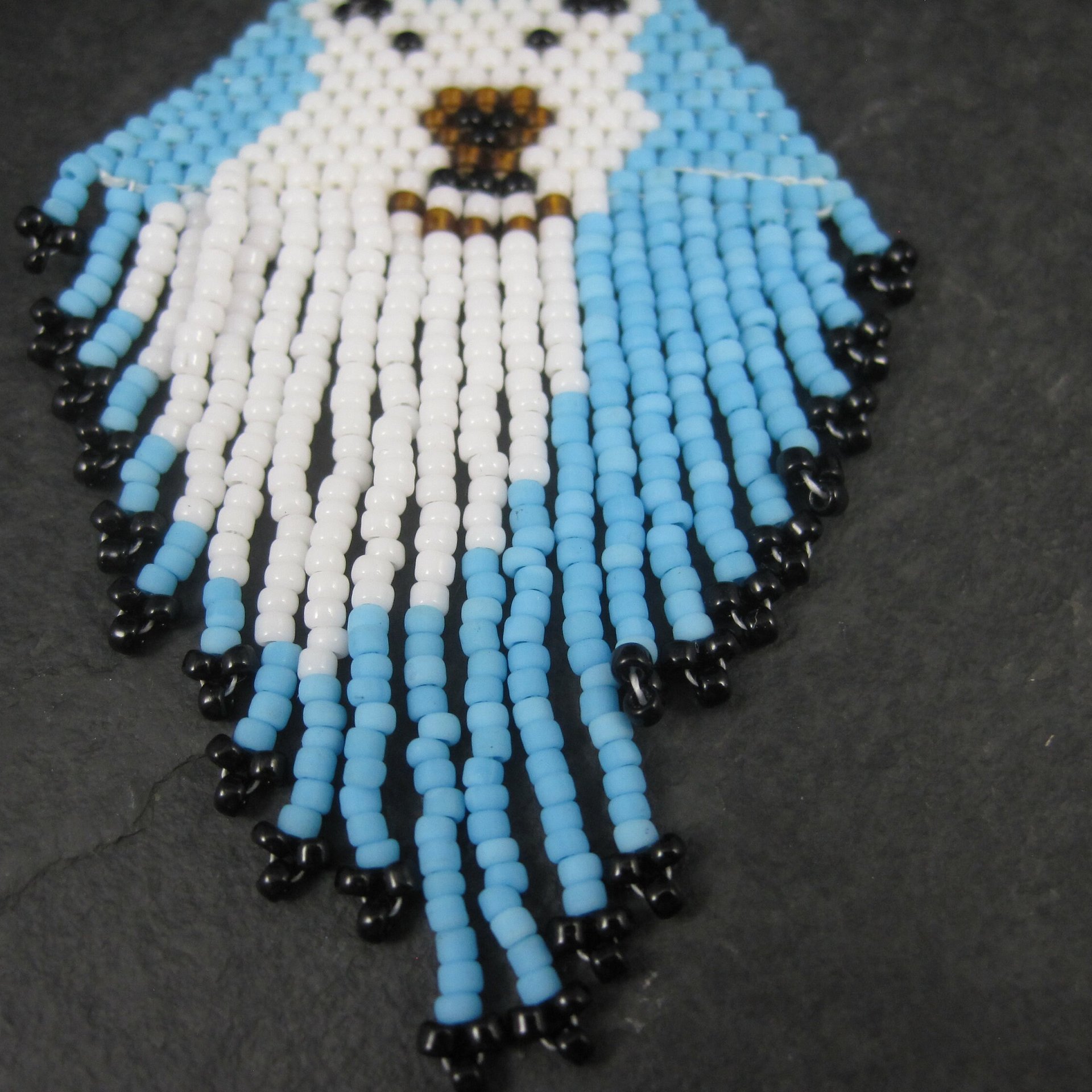 Alaskan Native Pitbull Bulldog Beaded Pendant