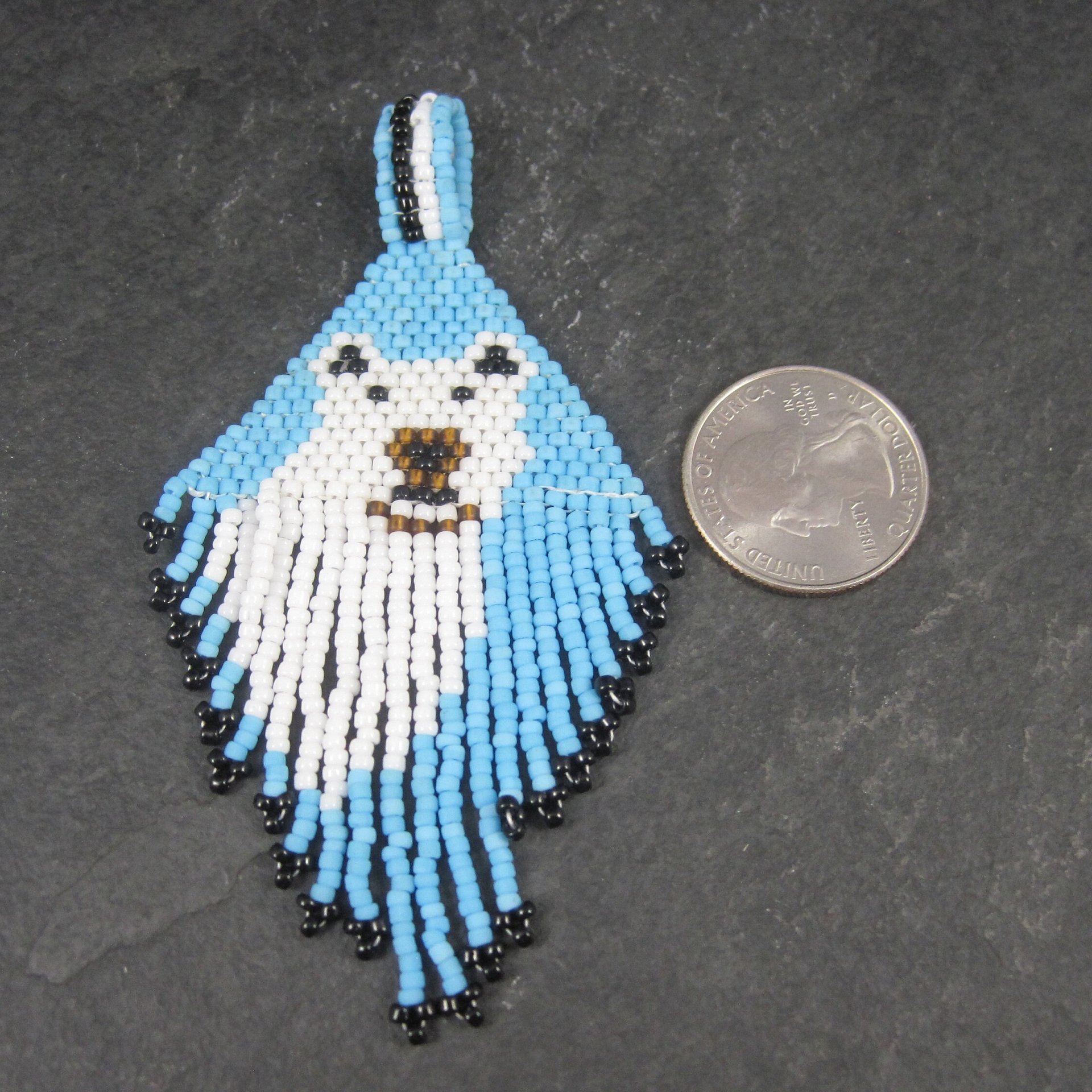 Alaskan Native Pitbull Bulldog Beaded Pendant