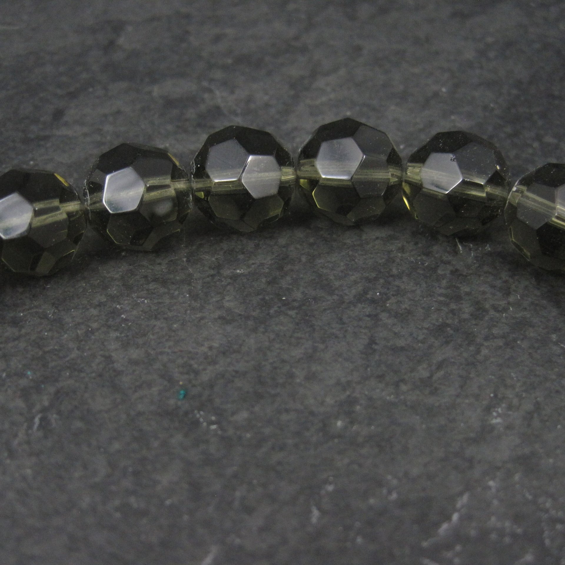 Bead Gallery 13MM Faceted Smoky Glass Beads 12"