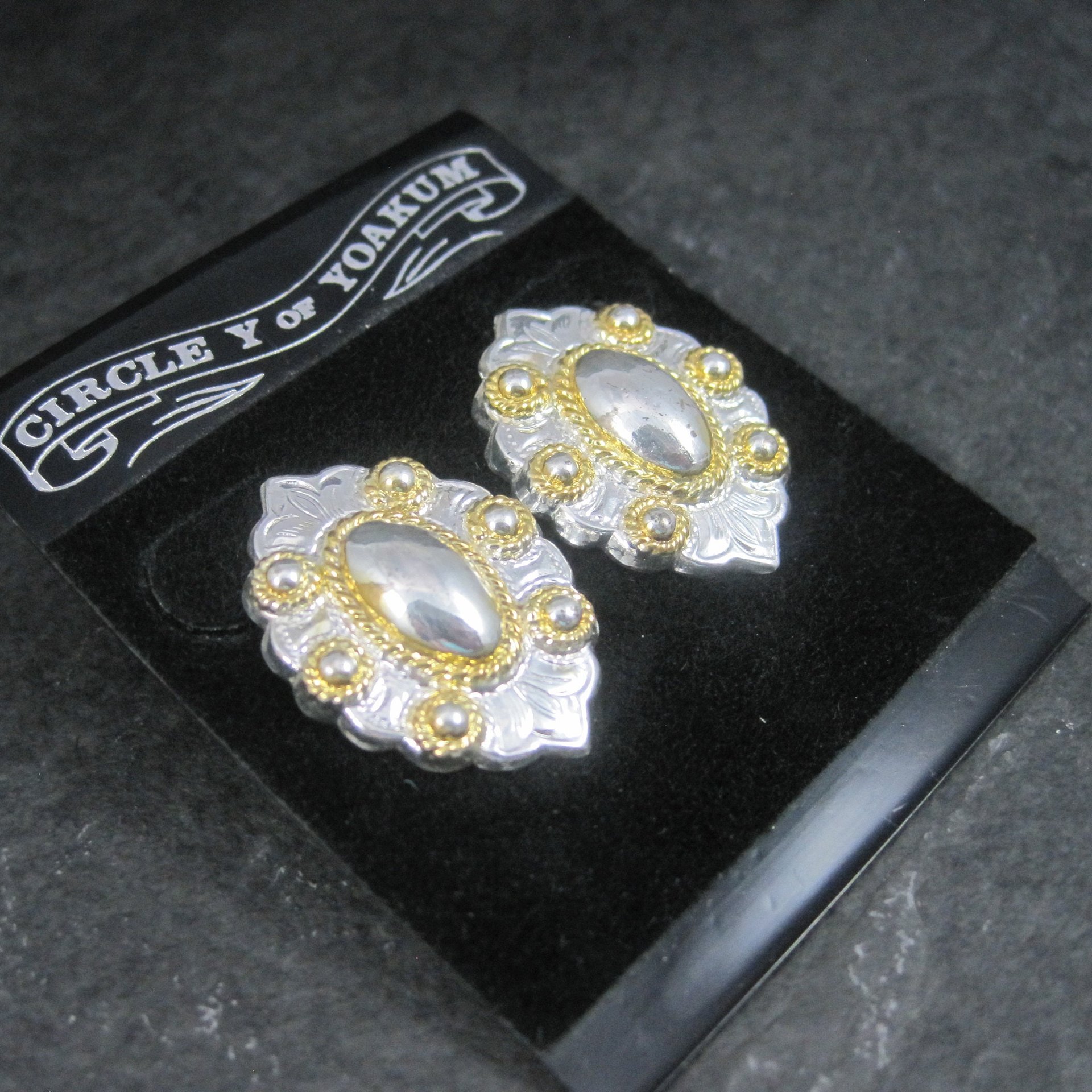 Vintage Western Circle Y of Yoakum Earrings