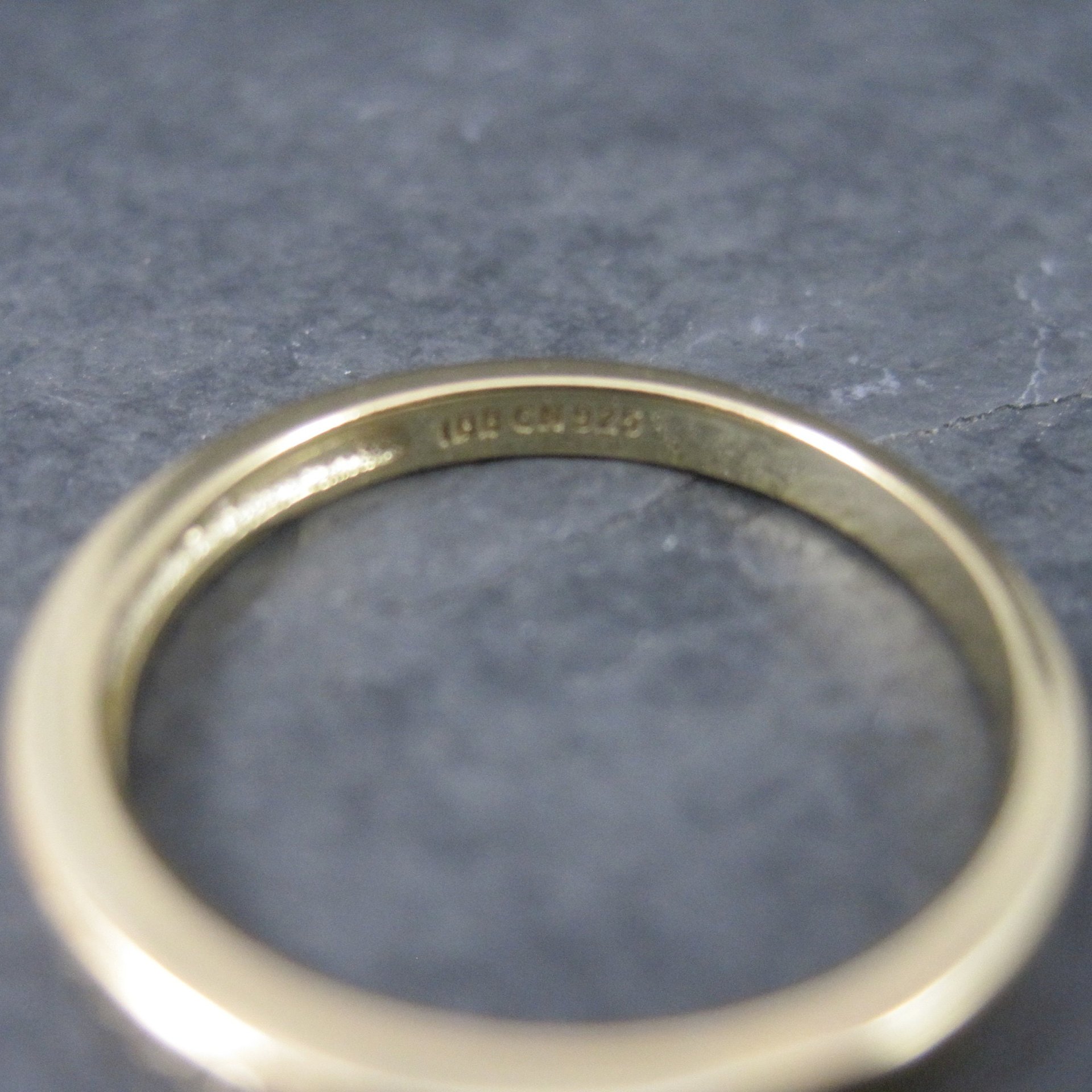 Gold Vermeil Sterling Cz Band Ring Size 6
