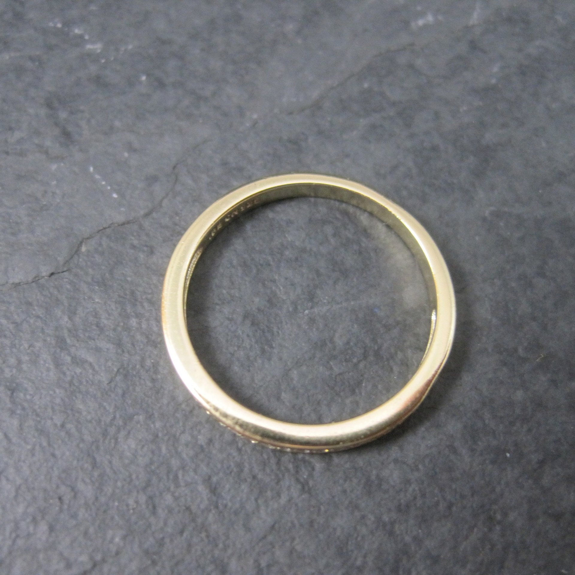 Gold Vermeil Sterling Cz Band Ring Size 6