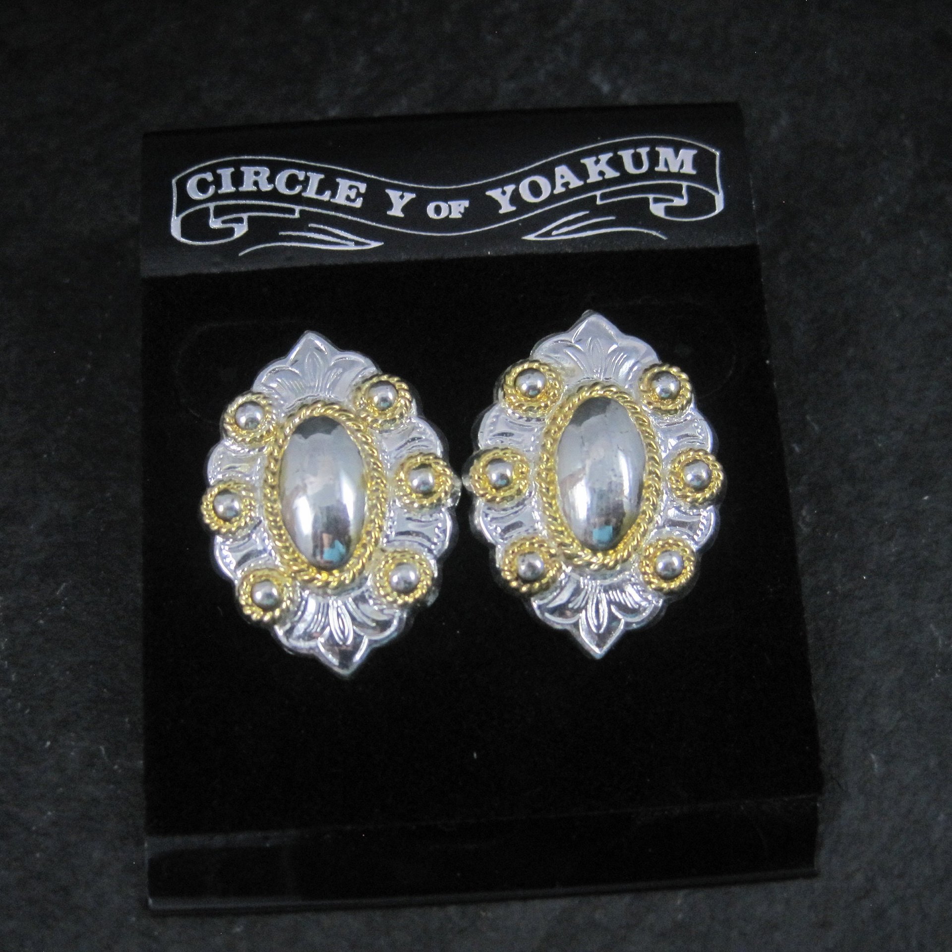 Vintage Western Circle Y of Yoakum Earrings
