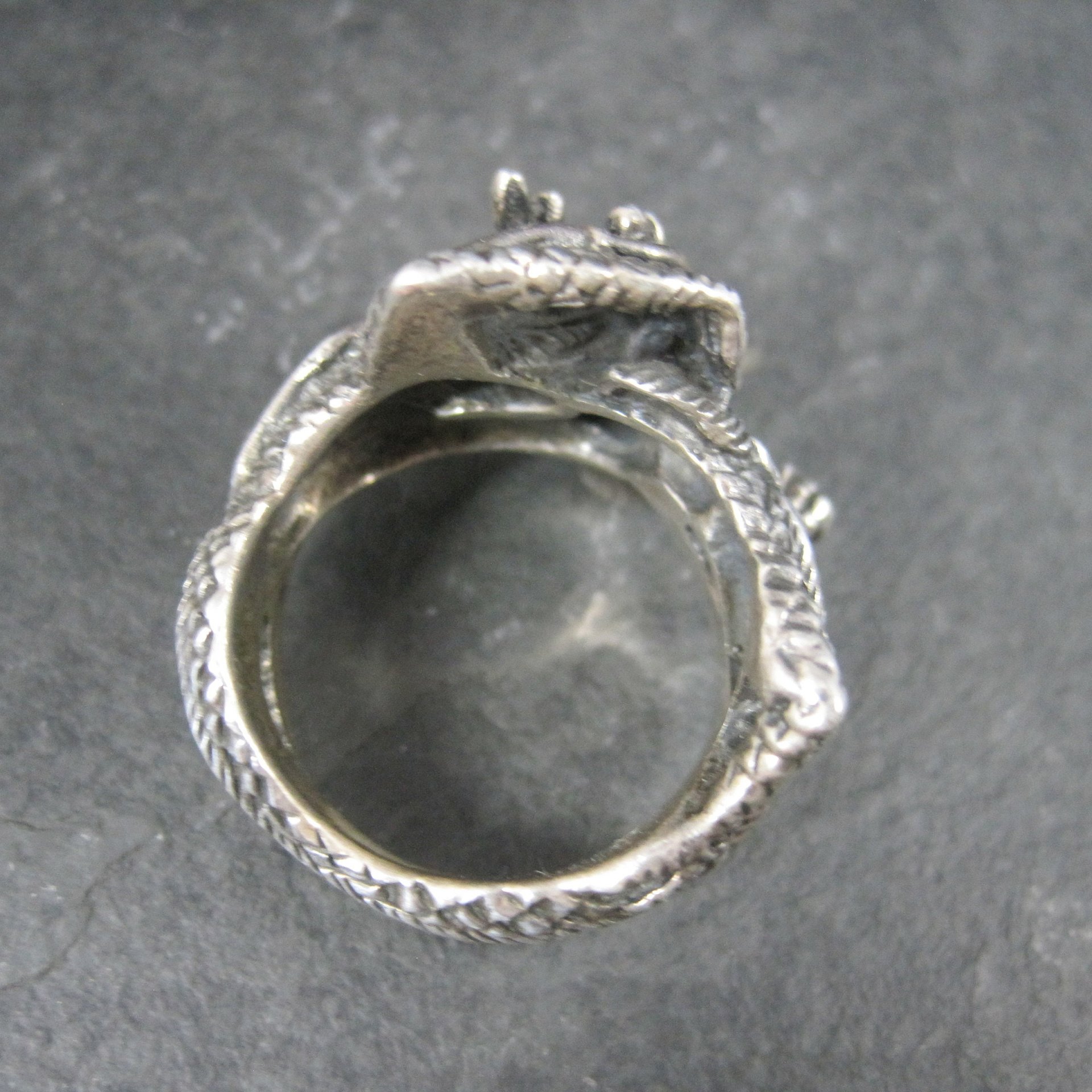 Huge Vintage Sterling Dragon Ring Size 10.5