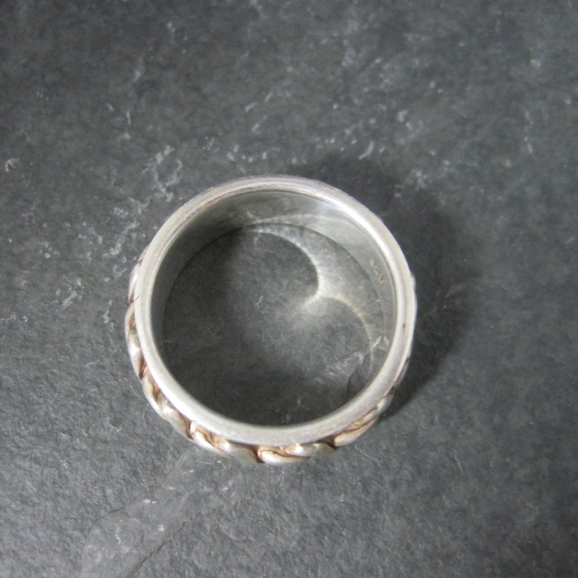 Vintage Sterling Worry Spinner Band Ring Size 9.5