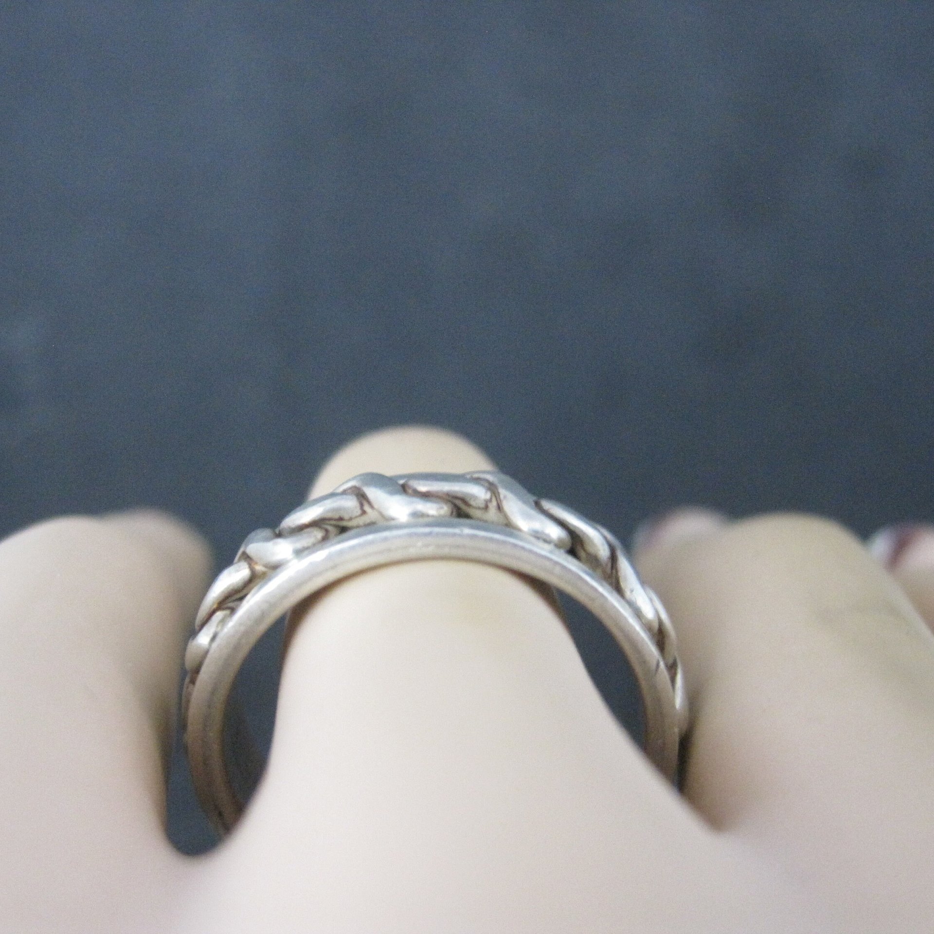 Vintage Sterling Worry Spinner Band Ring Size 9.5