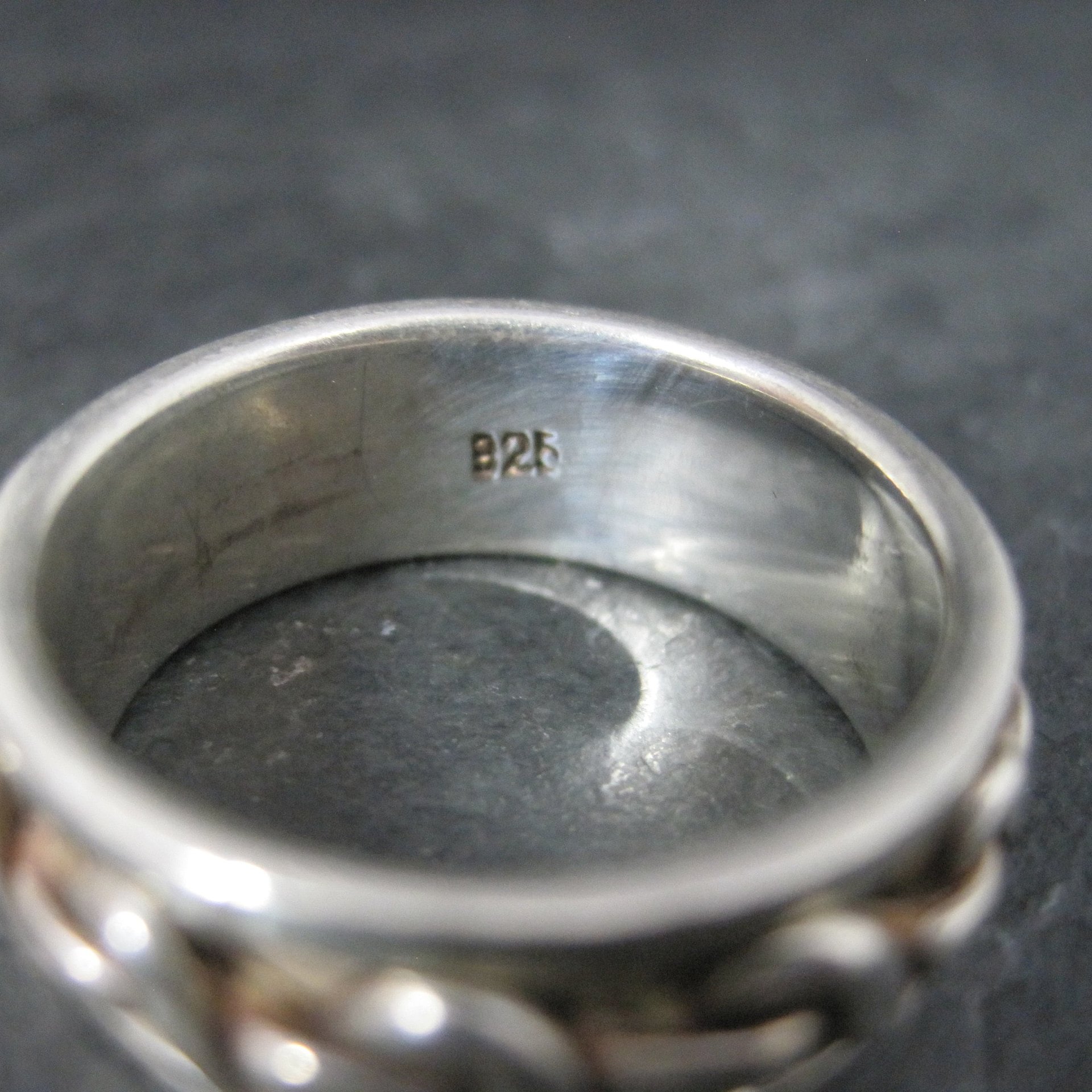 Vintage Sterling Worry Spinner Band Ring Size 9.5