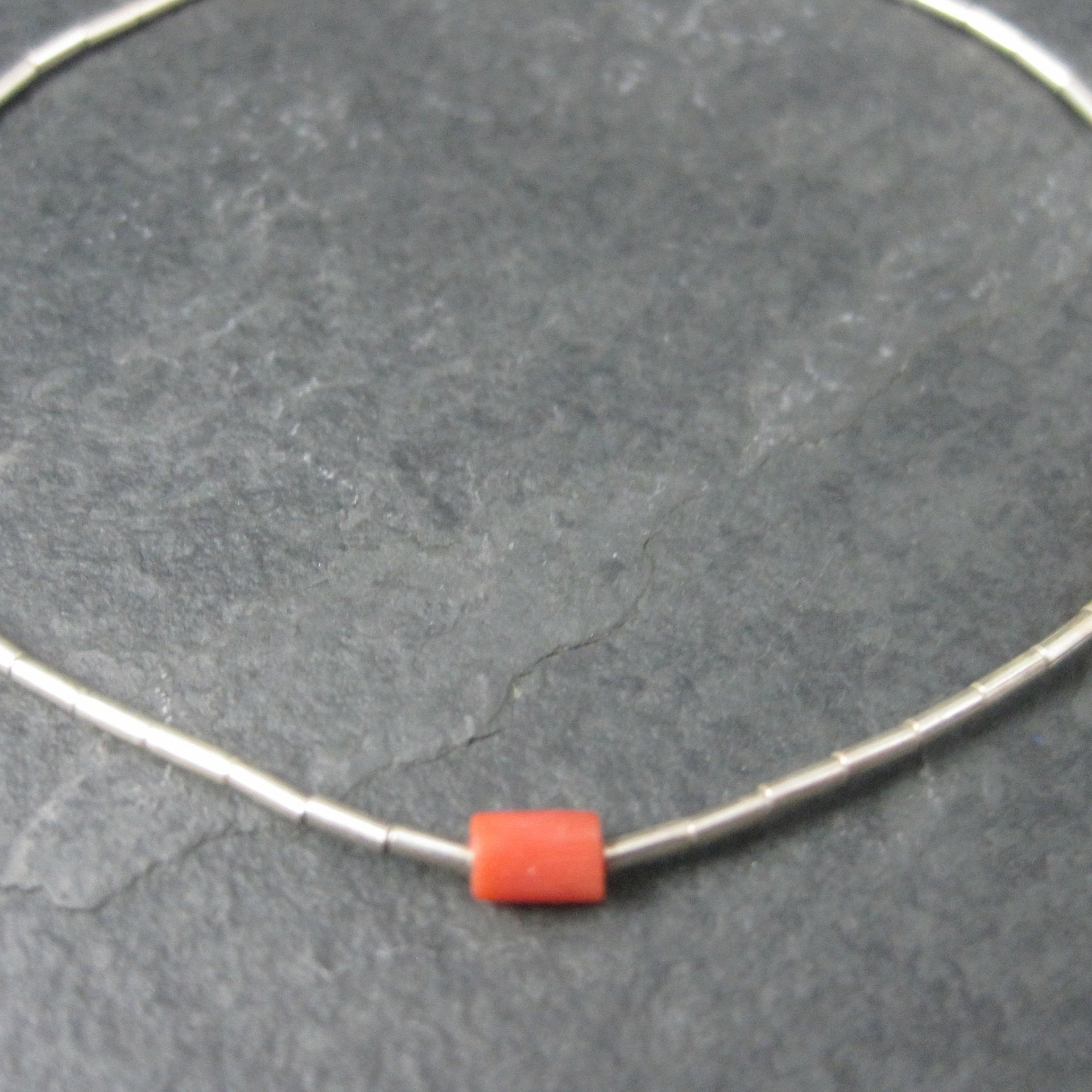 Southwestern Sterling Liquid Silver Coral Bracelet 7.5 Inches