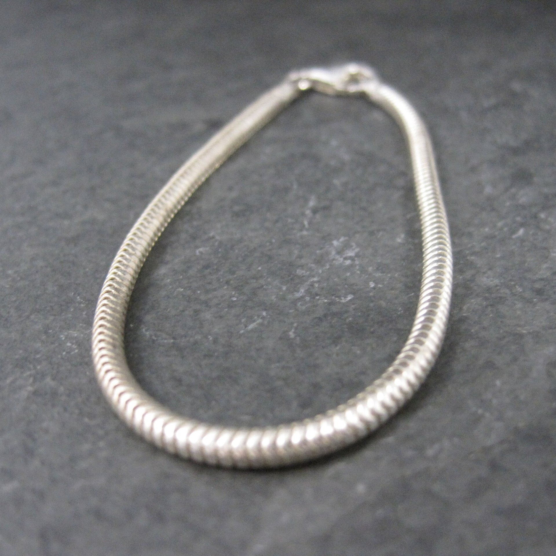 Italian Sterling 3mm Snake Chain Bracelet 7.25 Inches