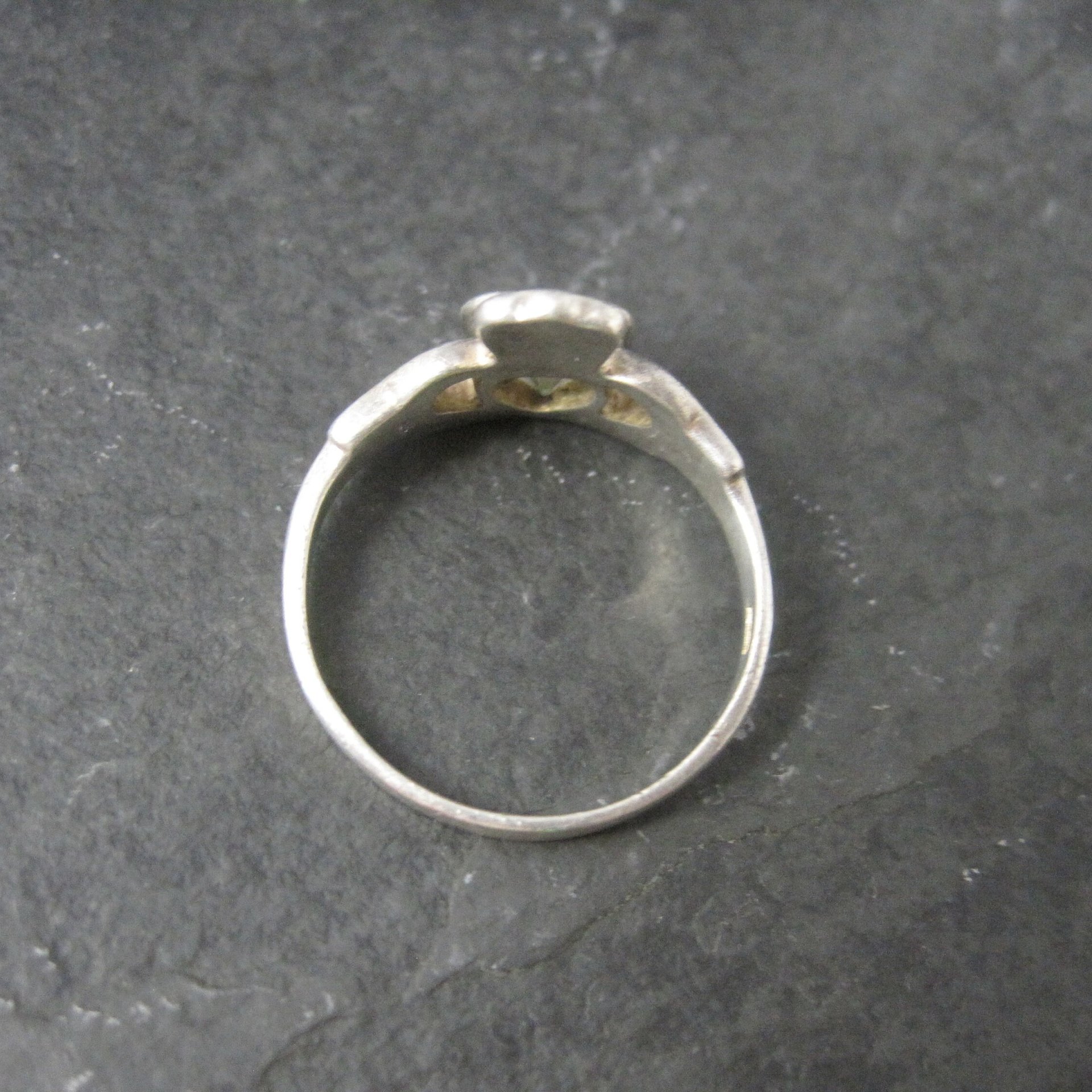Vintage Sterling Cz Claddagh Ring Size 7