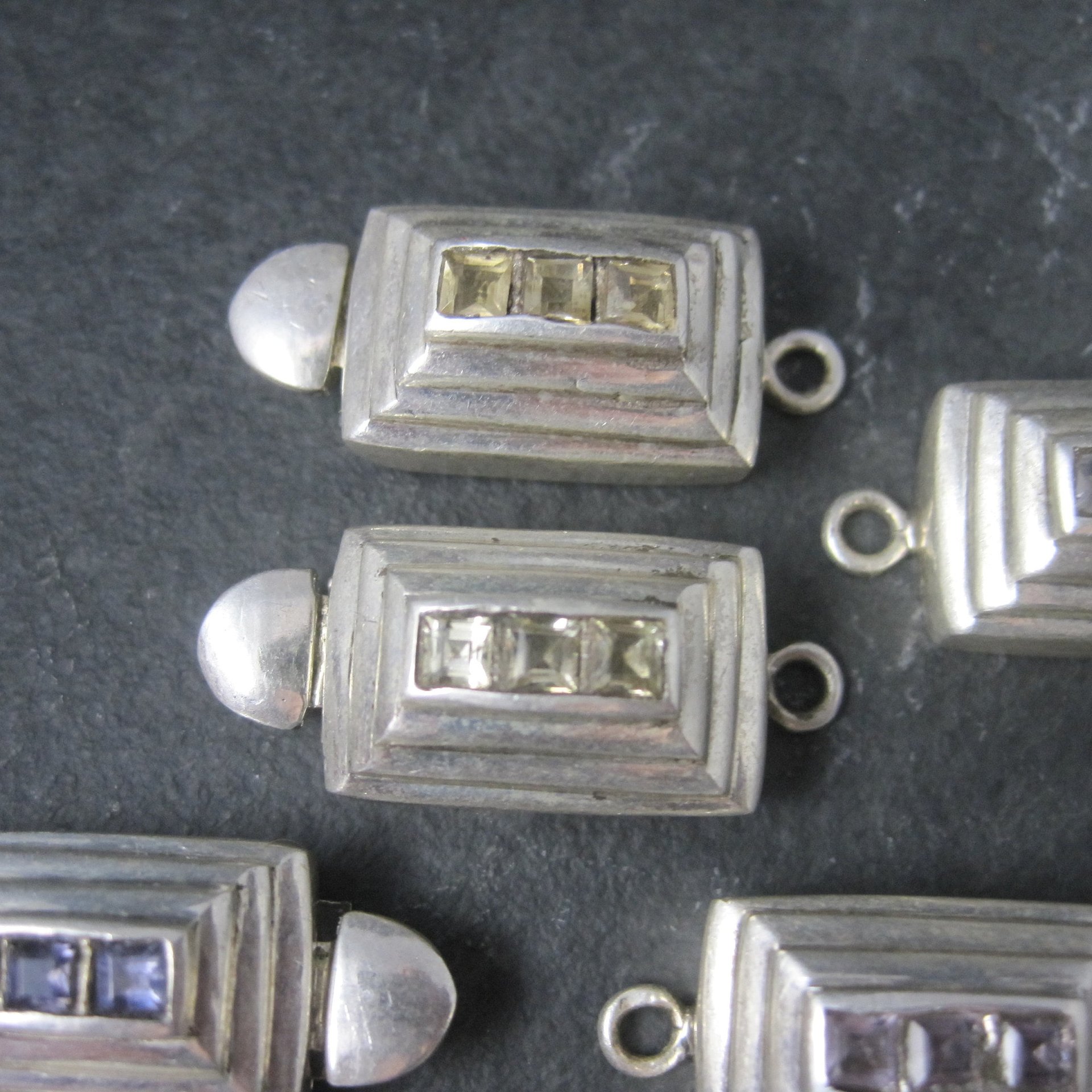 Destash Lot Sterling Gemstone Box Clasps