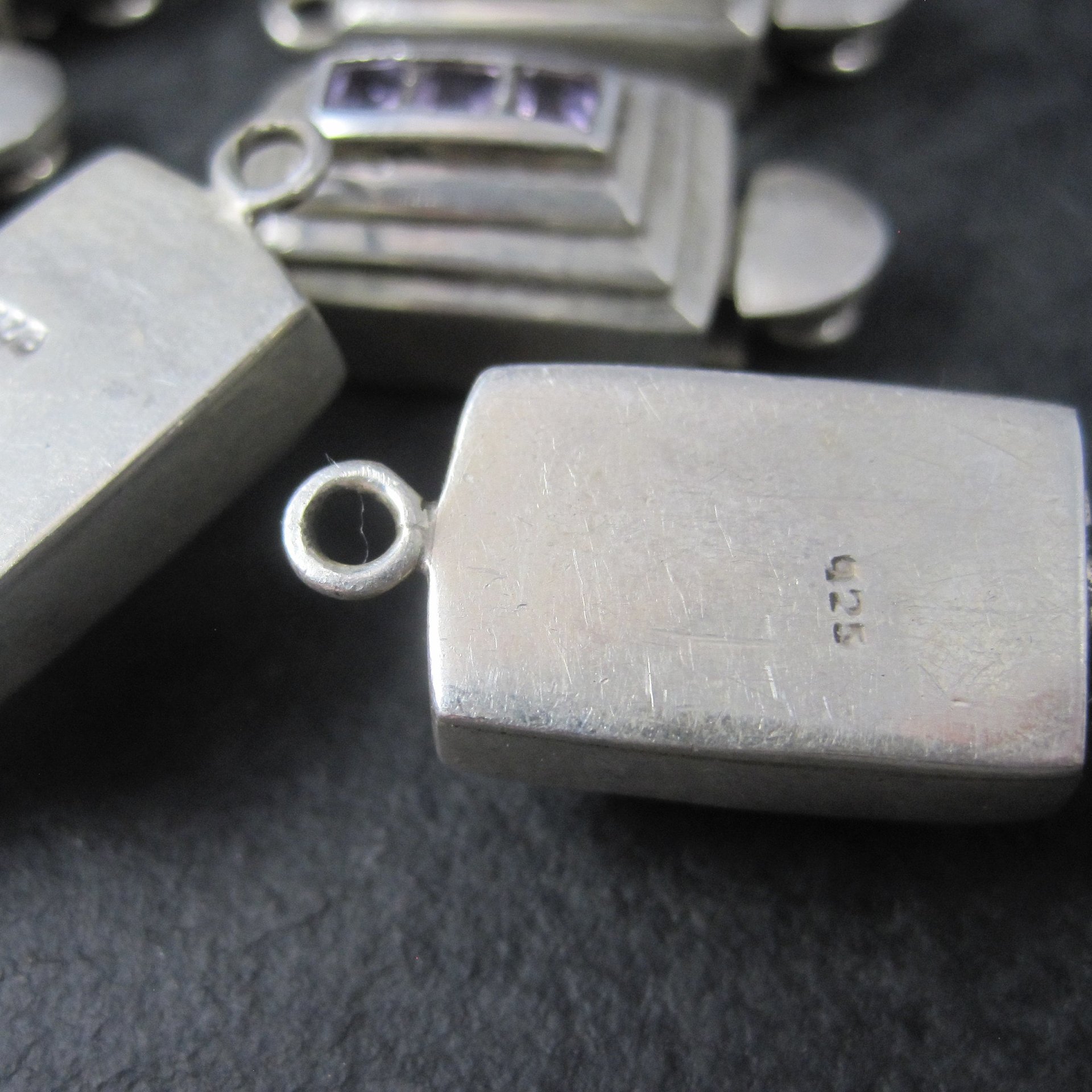 Destash Lot Sterling Gemstone Box Clasps