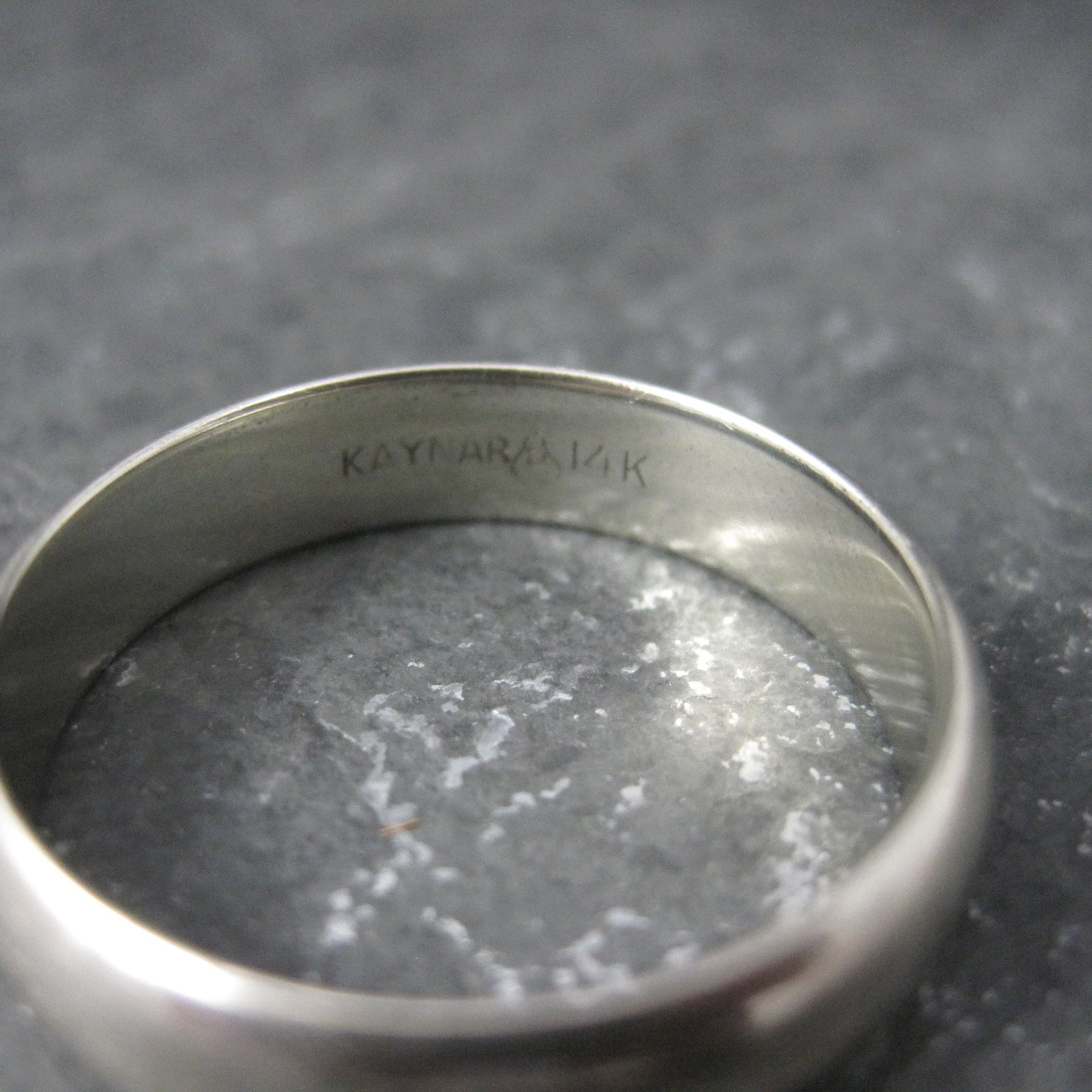 Vintage 14K White Gold Band Ring Size 11.5 Kaynar